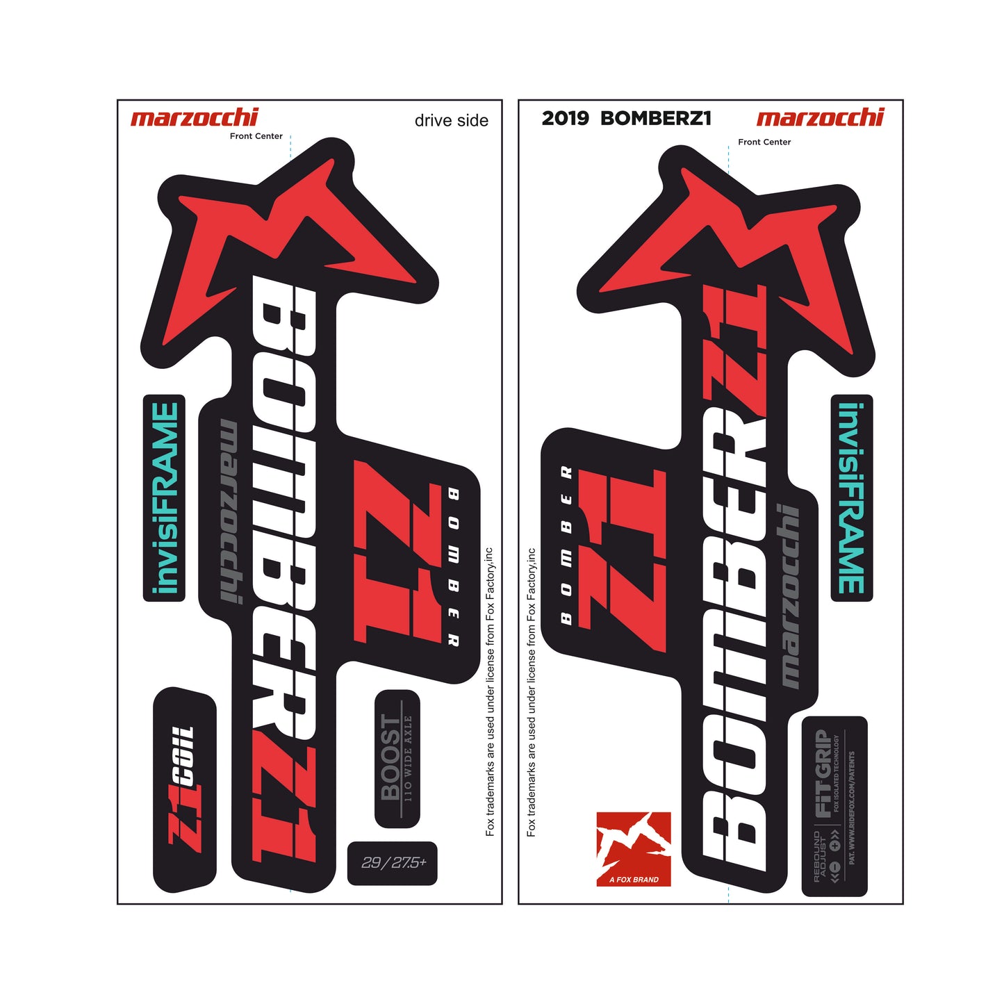 Marzocchi Bomber Z1 2019 Decals