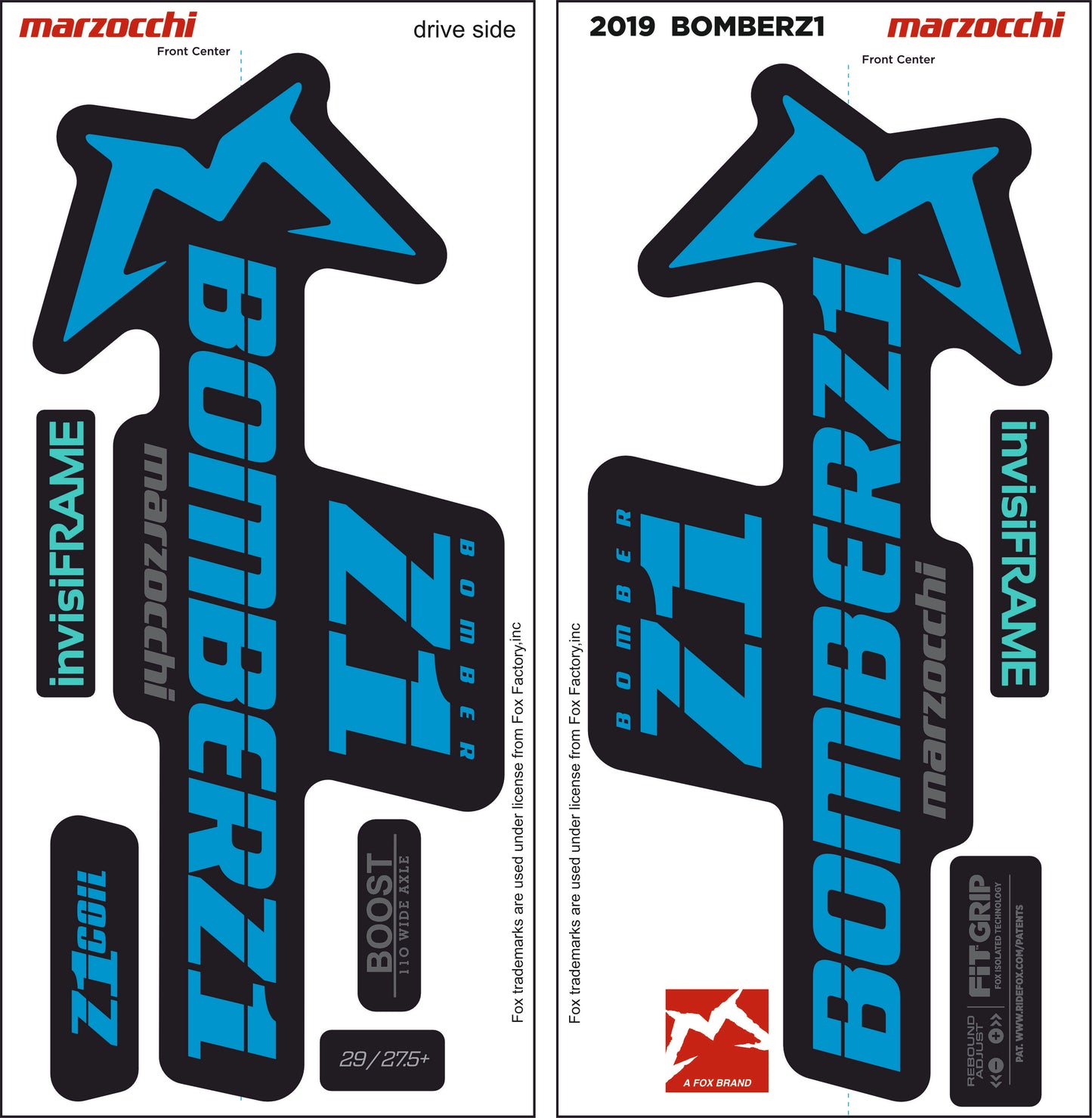 Marzocchi Bomber Z1 2019 Decals