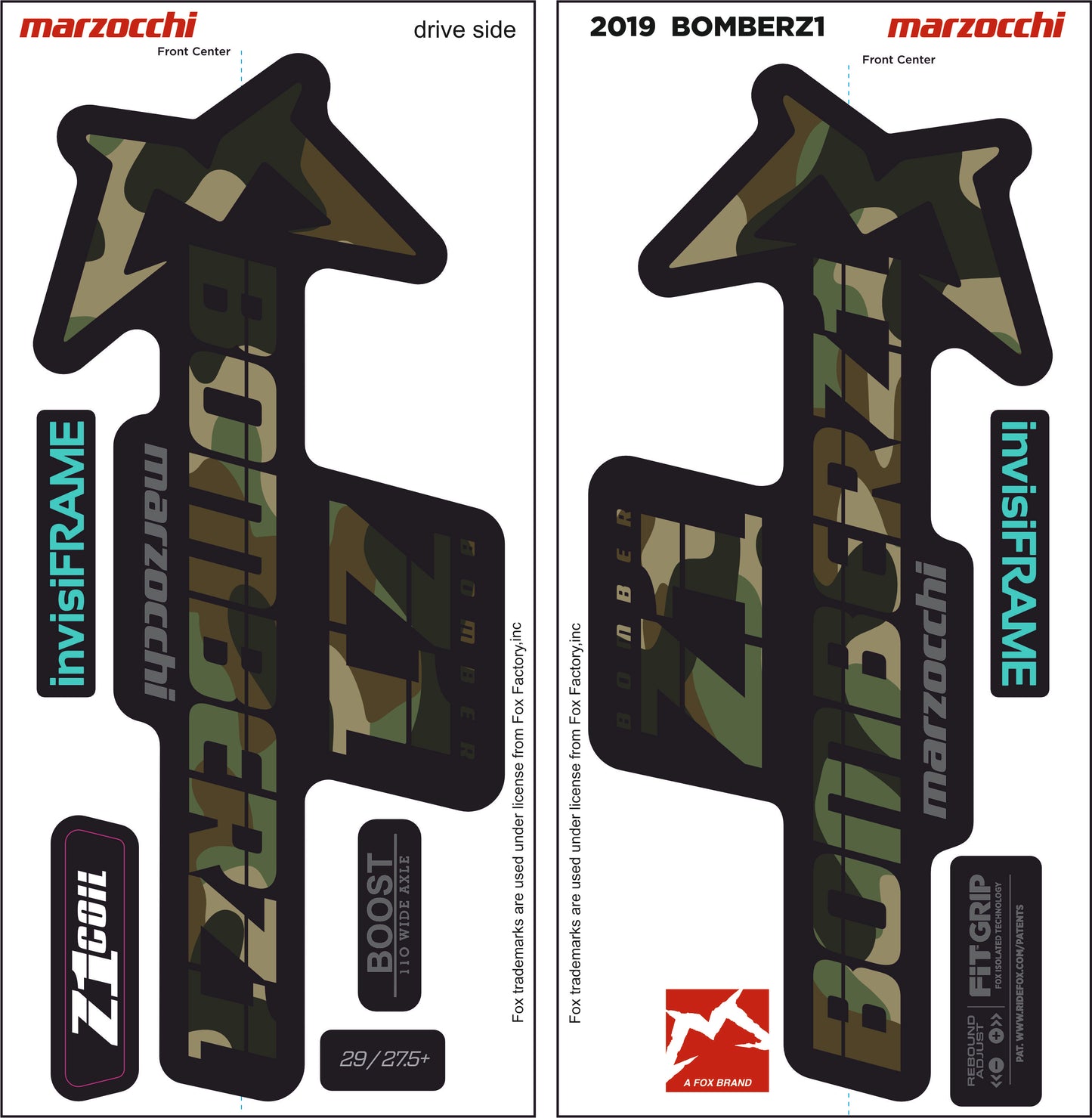 Marzocchi Bomber Z1 2019 Decals