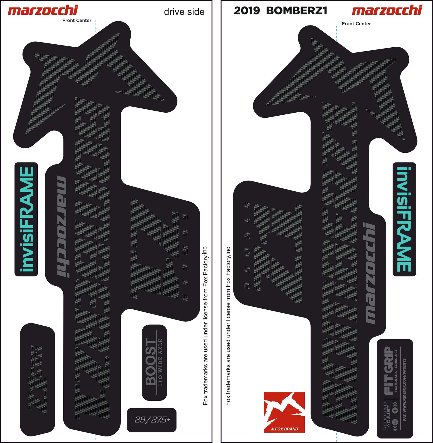 Marzocchi Bomber Z1 2019 Decals