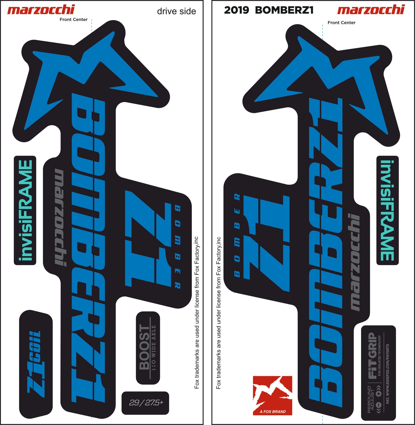 Marzocchi Bomber Z1 2019 Decals