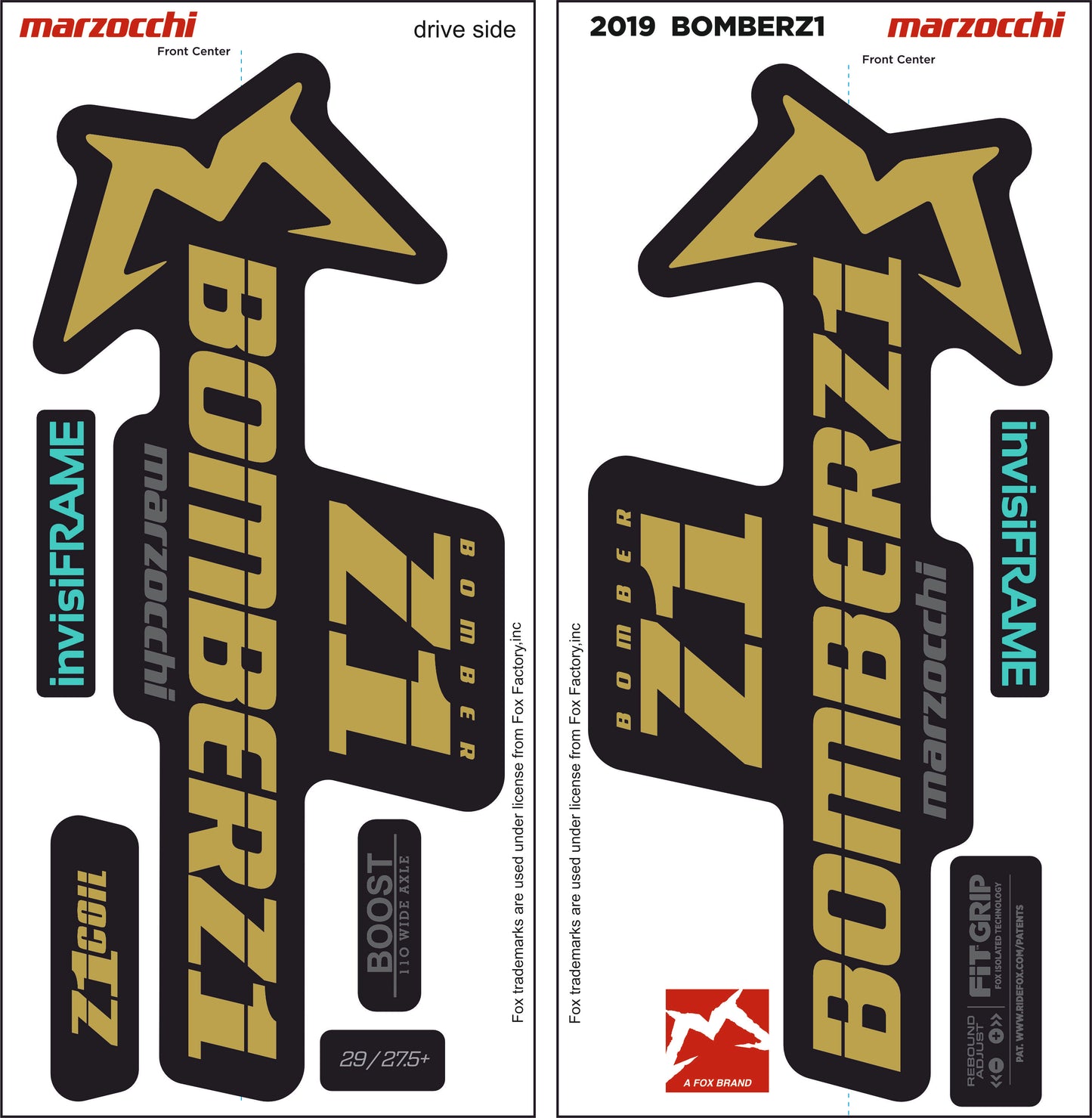 Marzocchi Bomber Z1 2019 Decals