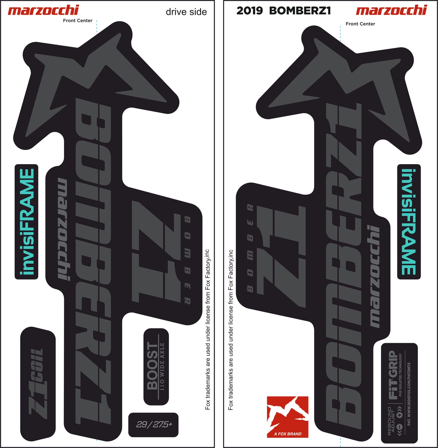 Marzocchi Bomber Z1 2019 Decals