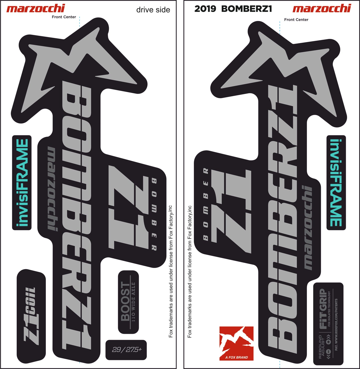 Marzocchi Bomber Z1 2019 Decals