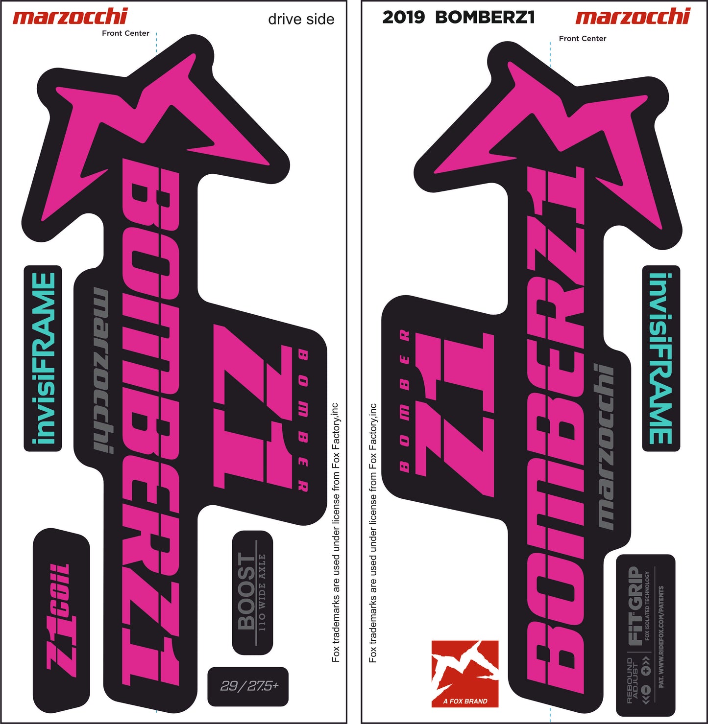 Marzocchi Bomber Z1 2019 Decals