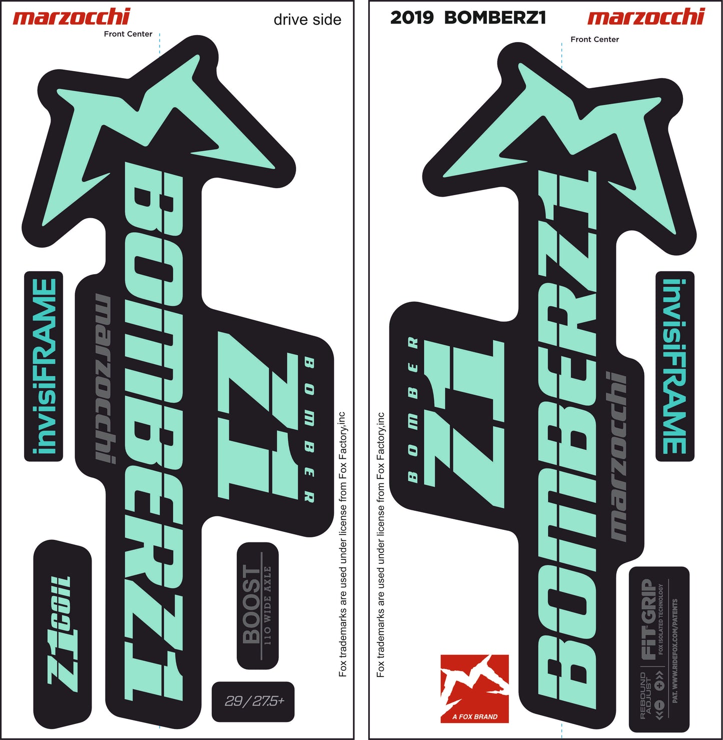 Marzocchi Bomber Z1 2019 Decals