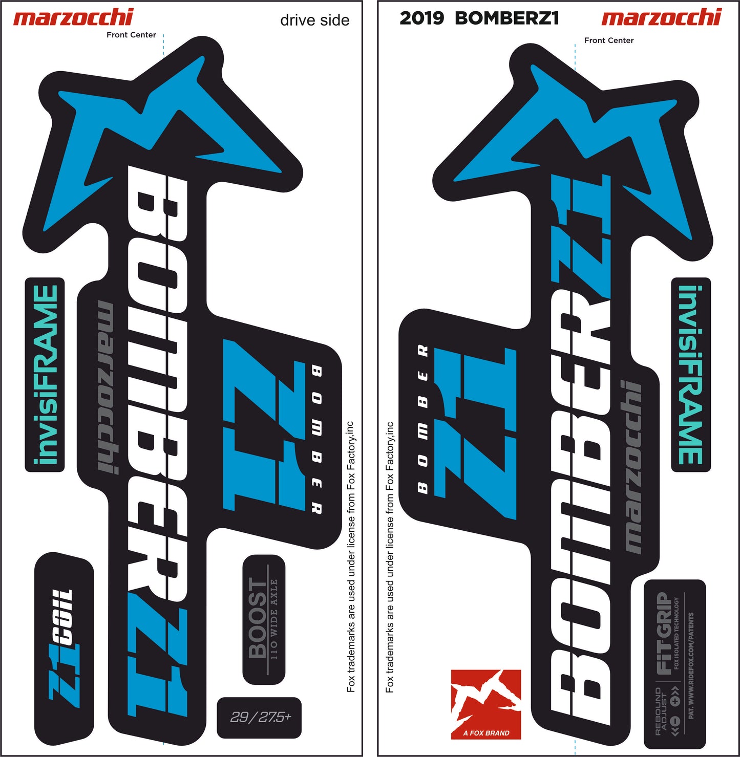 Marzocchi Bomber Z1 2019 Decals