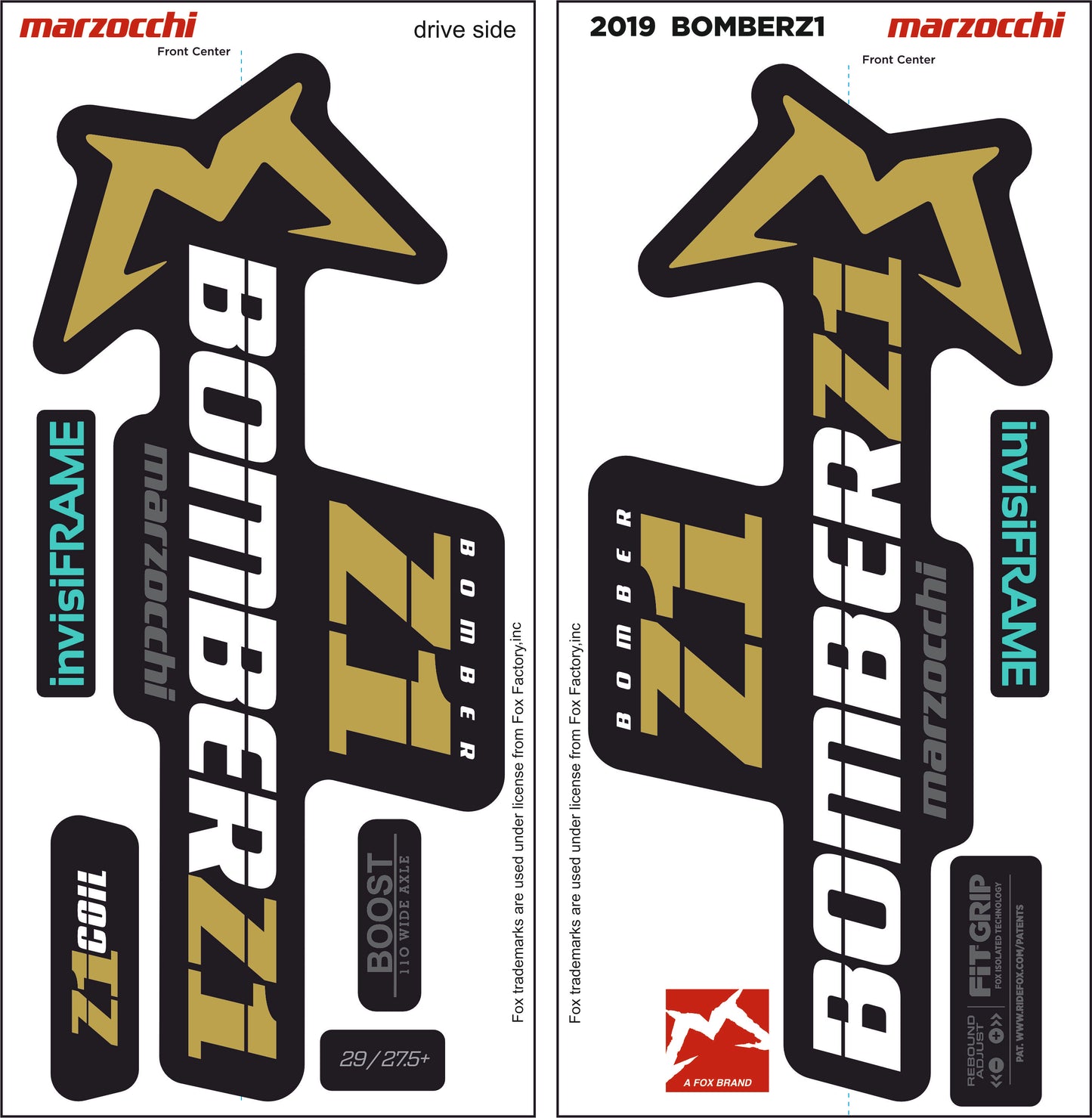 Marzocchi Bomber Z1 2019 Decals