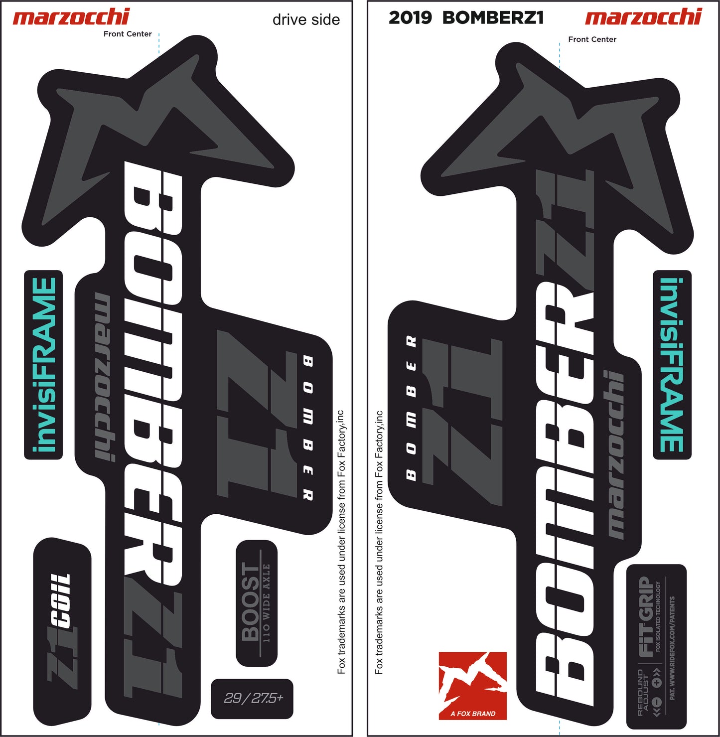 Marzocchi Bomber Z1 2019 Decals