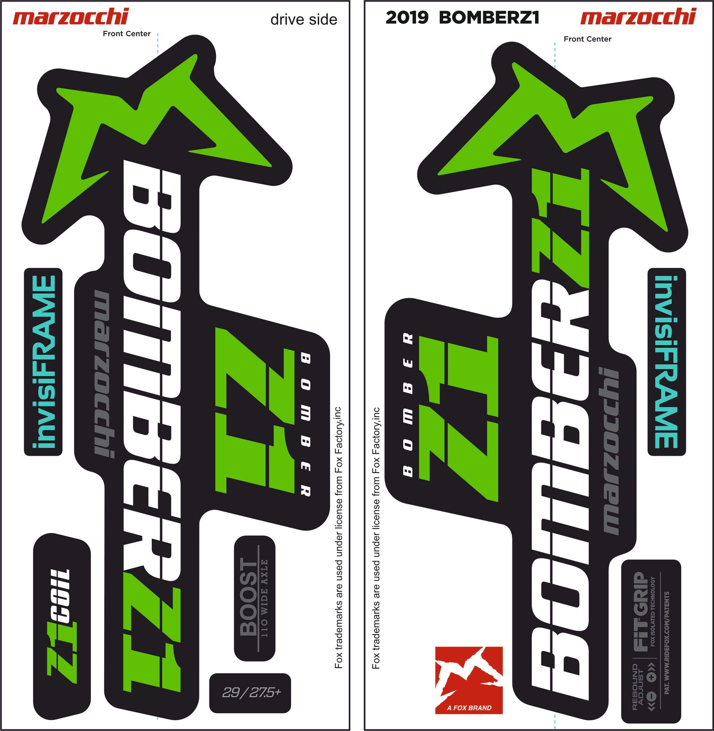 Marzocchi Bomber Z1 2019 Decals