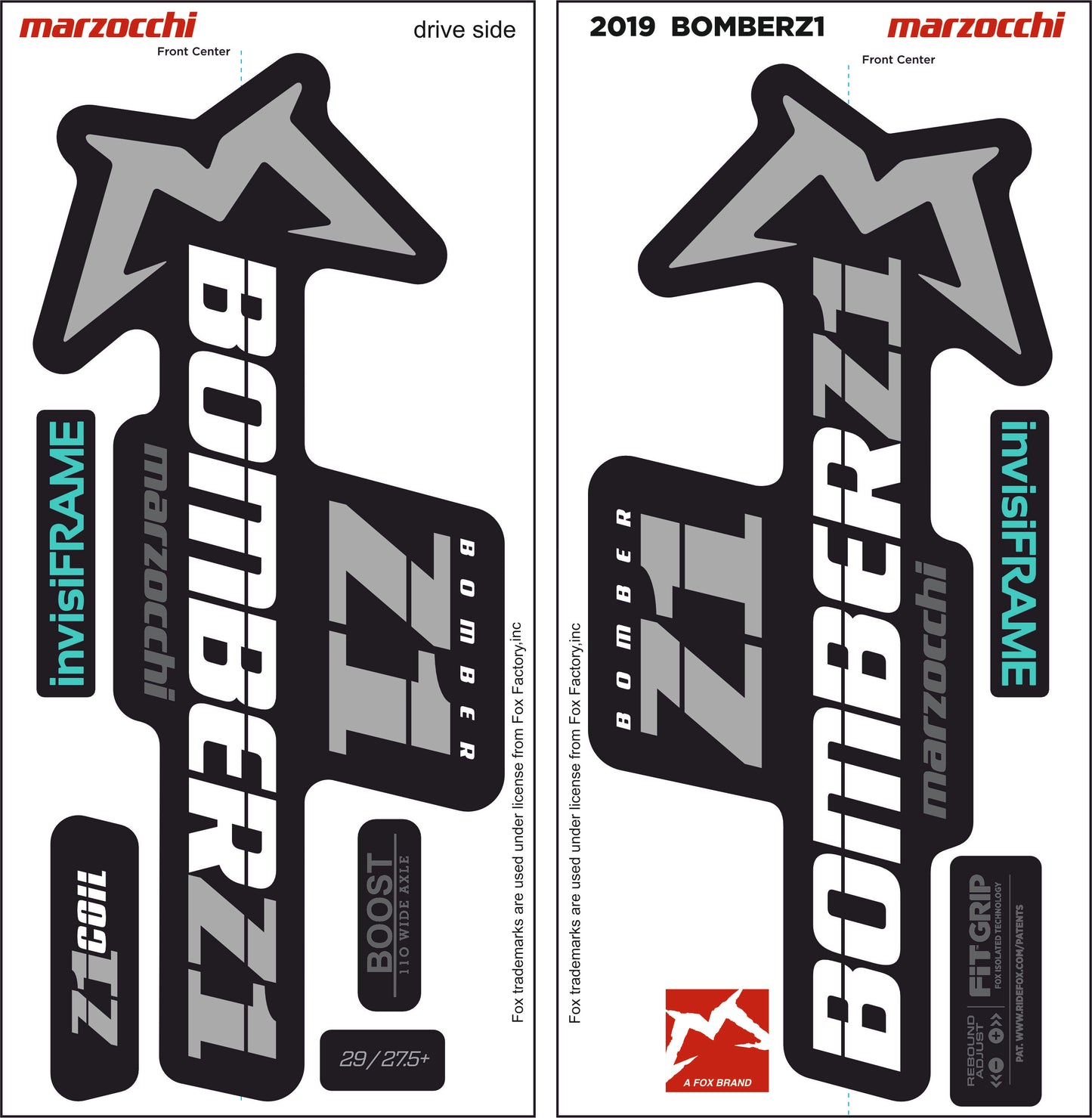 Marzocchi Bomber Z1 2019 Decals