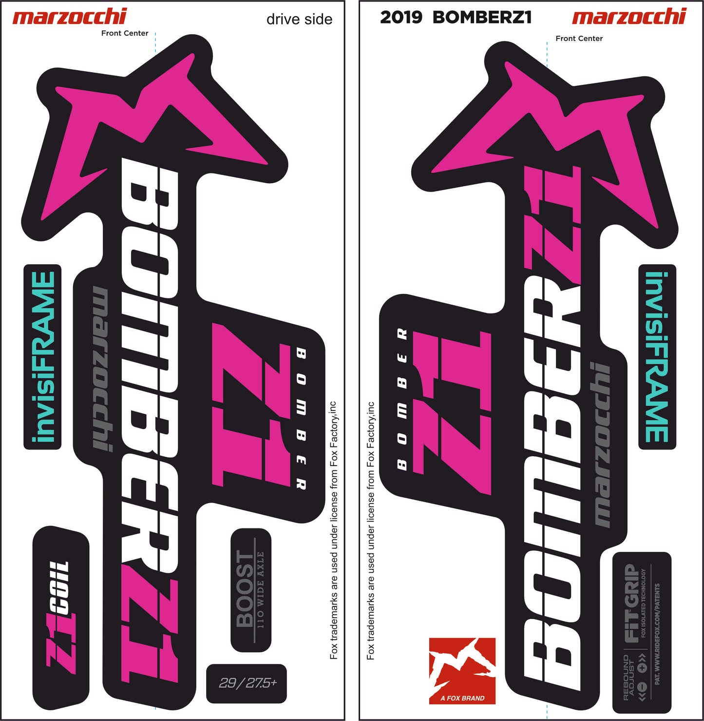 Marzocchi Bomber Z1 2019 Decals
