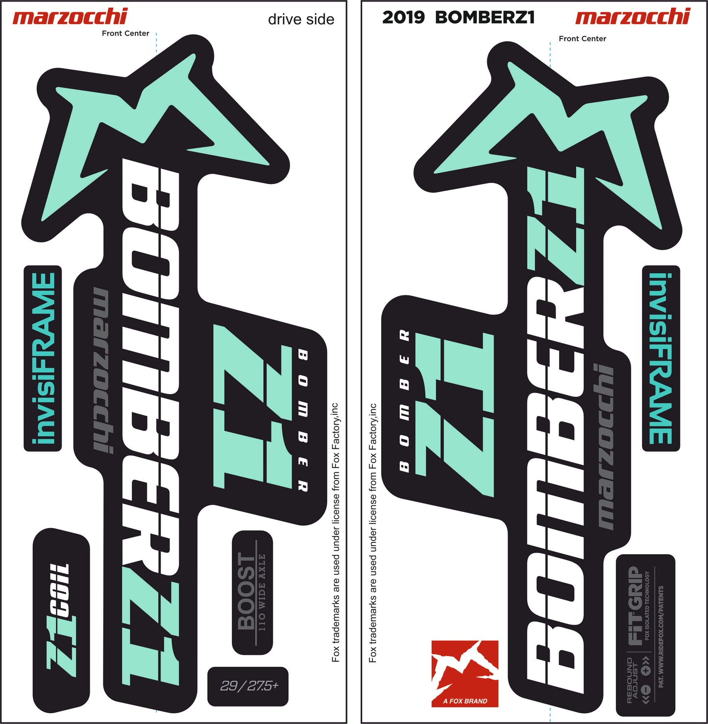 Marzocchi Bomber Z1 2019 Decals