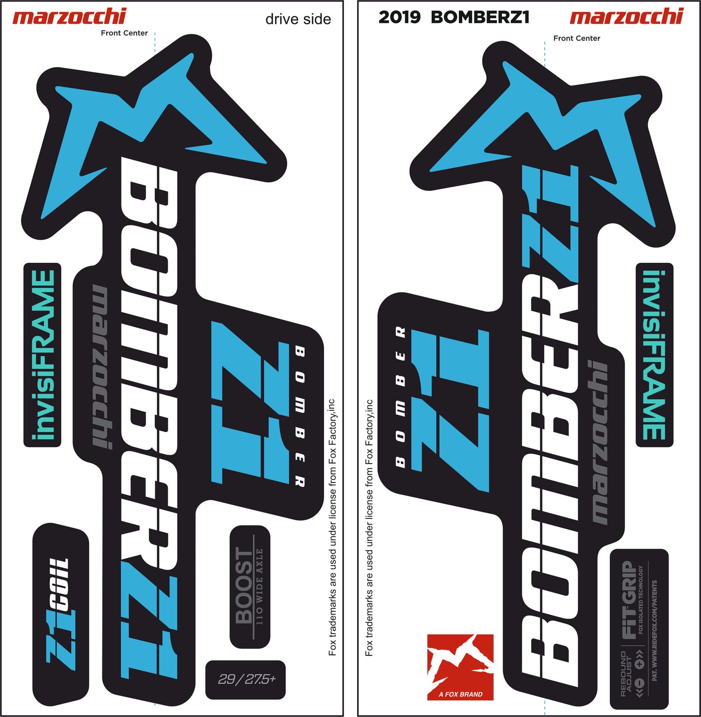 Marzocchi Bomber Z1 2019 Decals