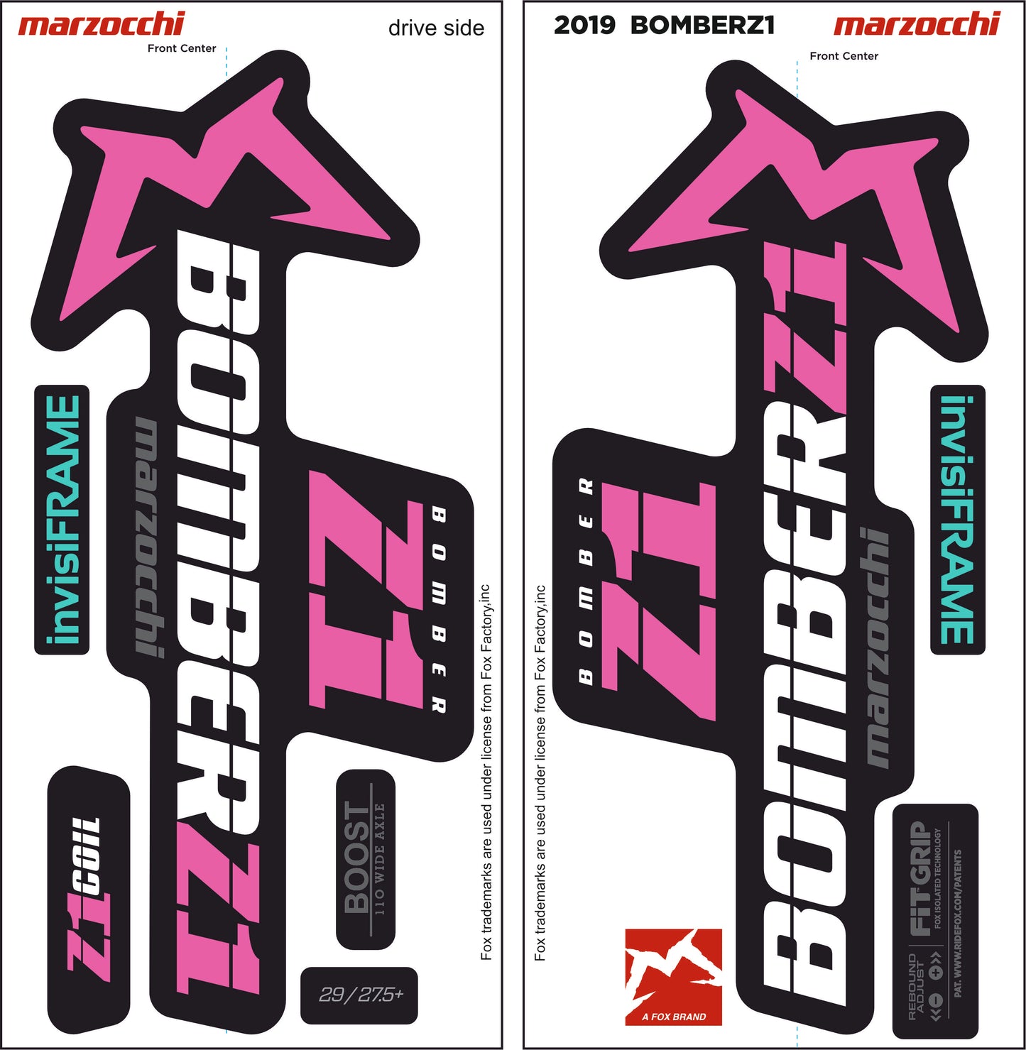 Marzocchi Bomber Z1 2019 Decals