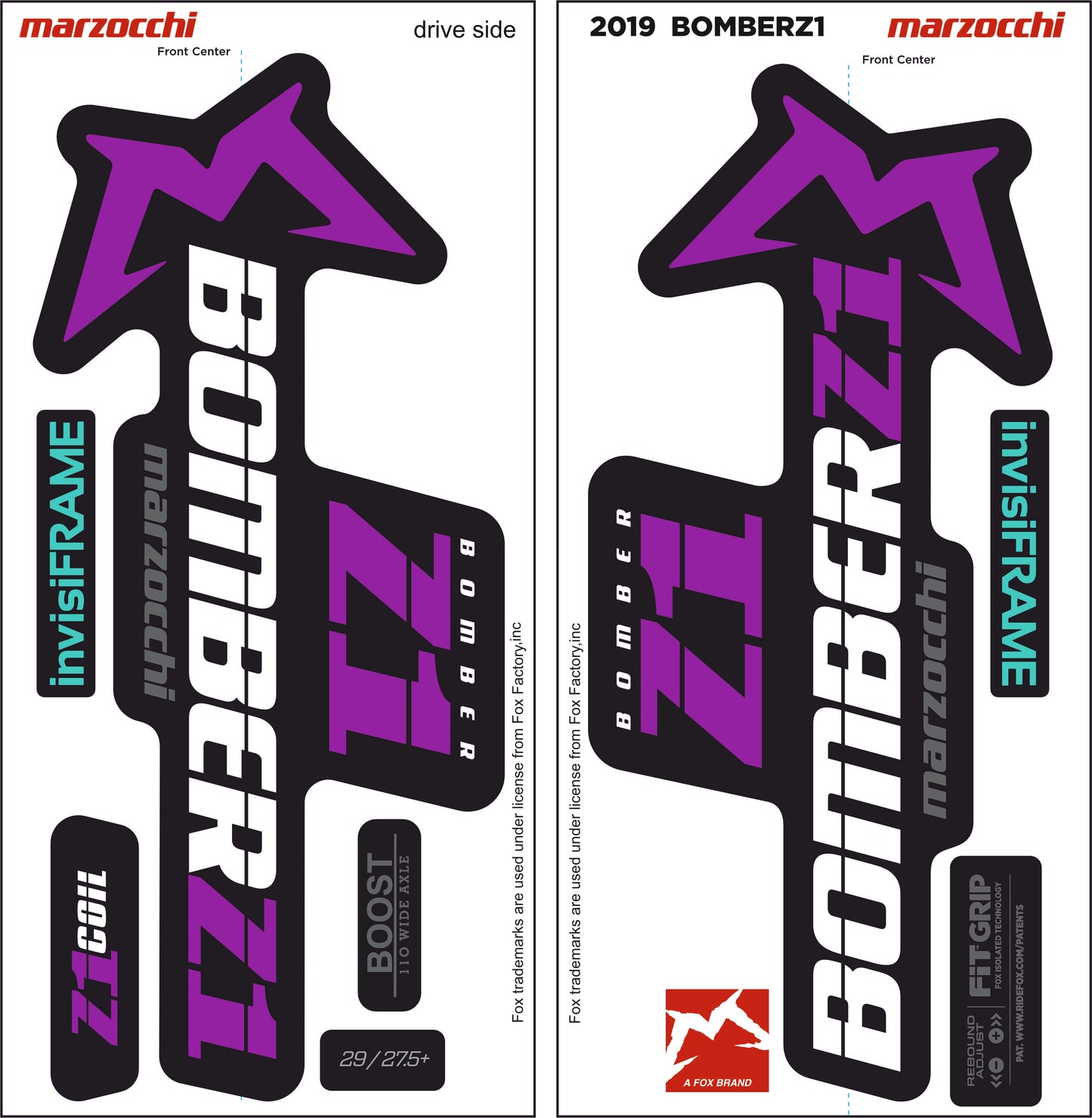 Marzocchi Bomber Z1 2019 Decals
