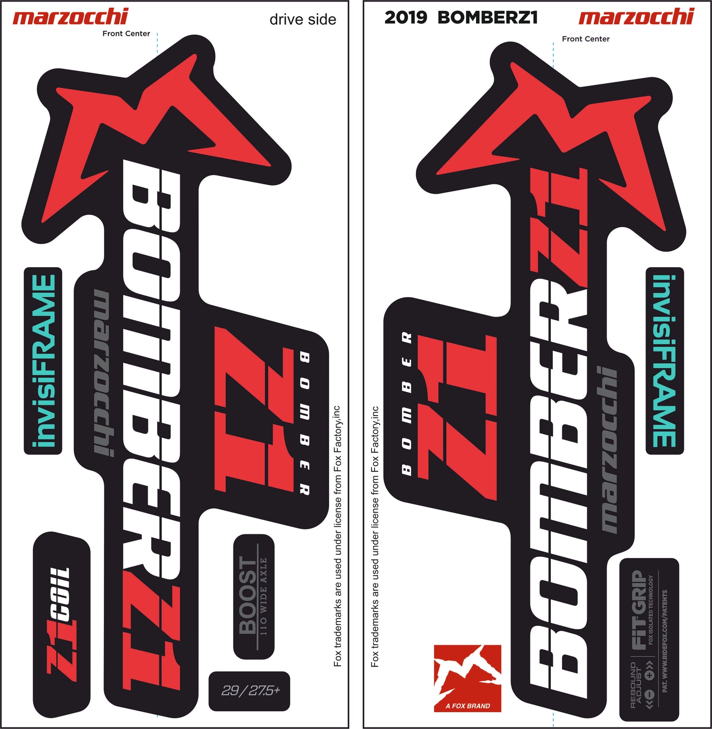 Marzocchi Bomber Z1 2019 Decals