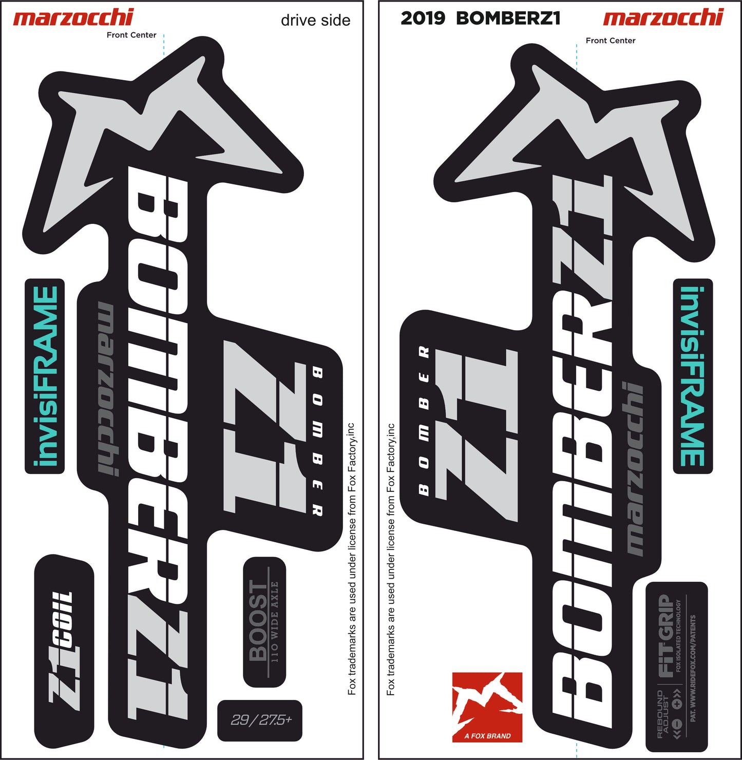 Marzocchi Bomber Z1 2019 Decals