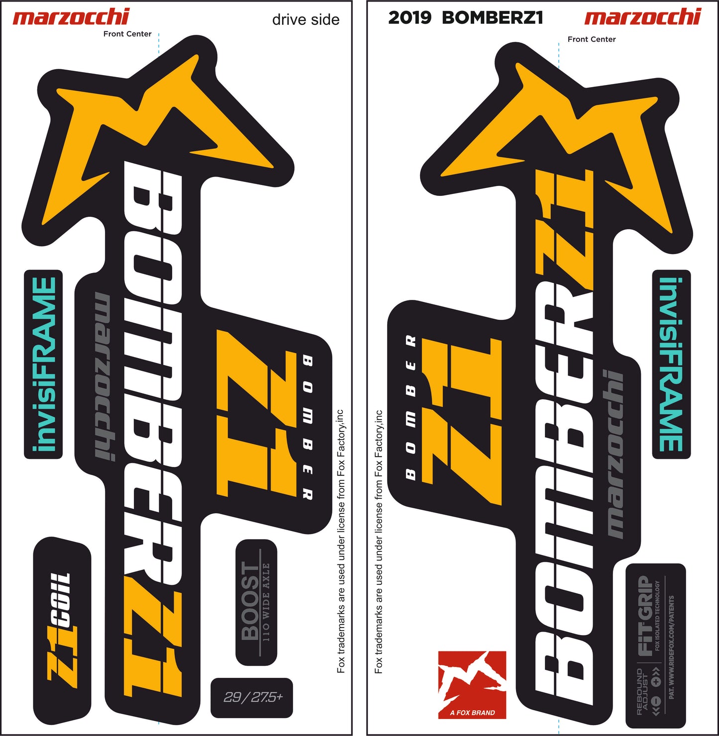 Marzocchi Bomber Z1 2019 Decals
