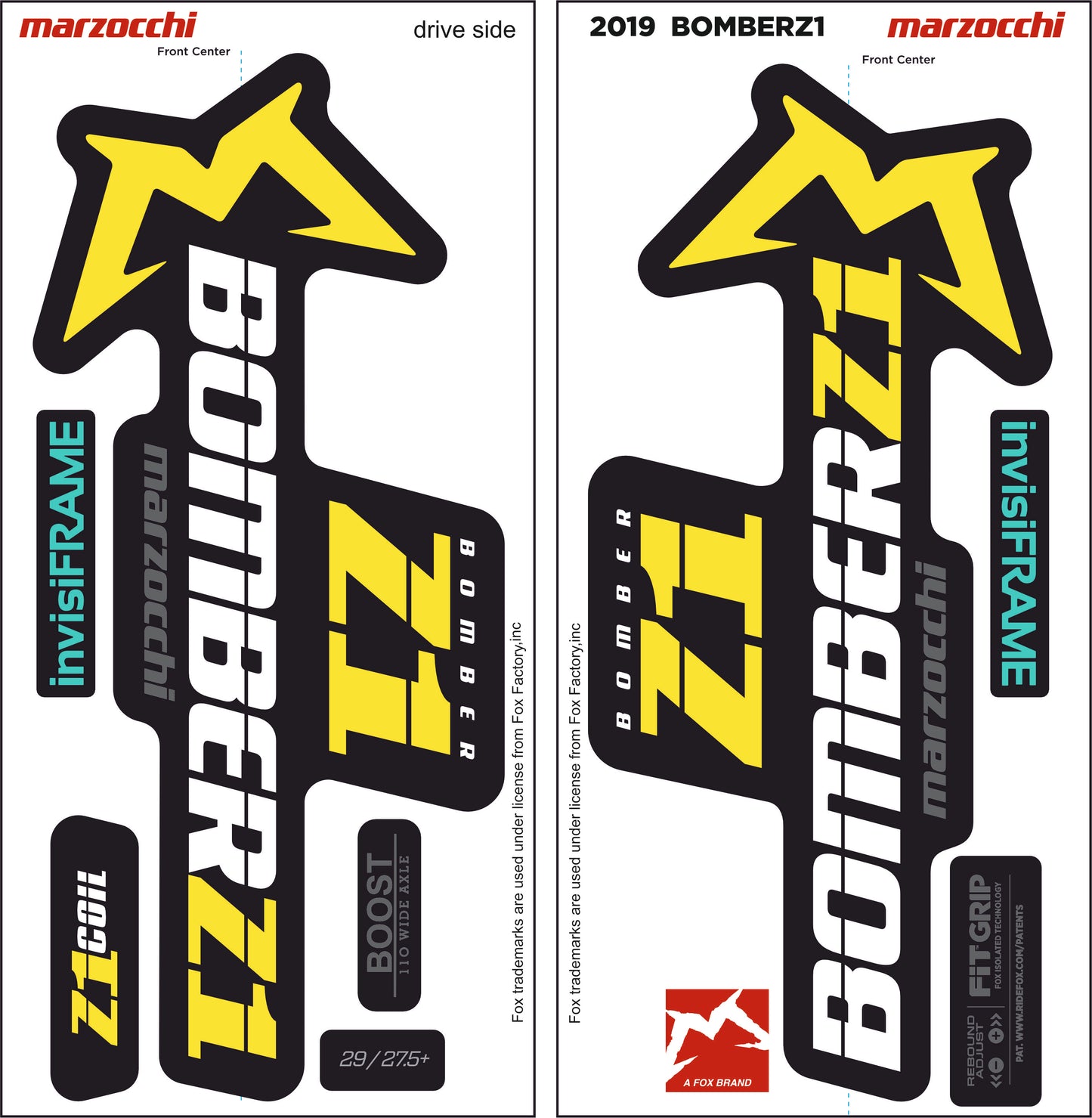 Marzocchi Bomber Z1 2019 Decals
