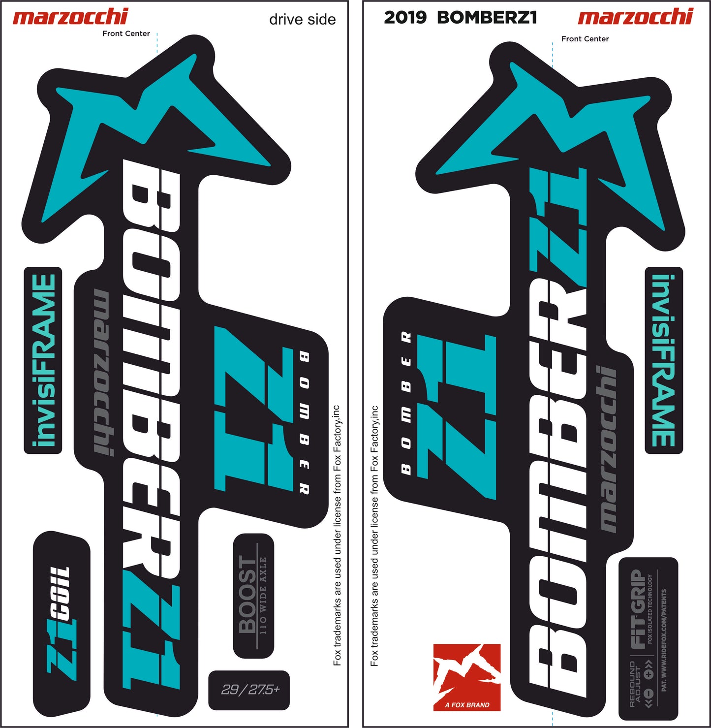 Marzocchi Bomber Z1 2019 Decals