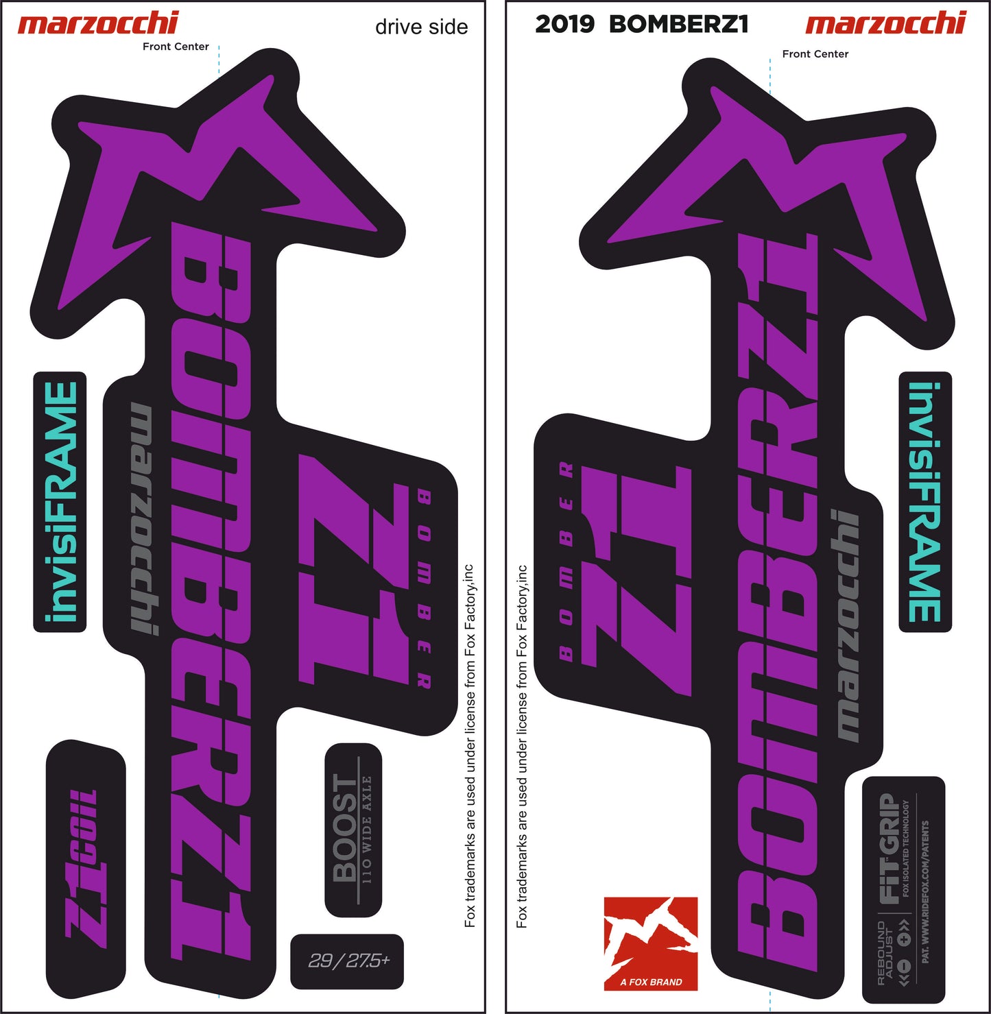 Marzocchi Bomber Z1 2019 Decals