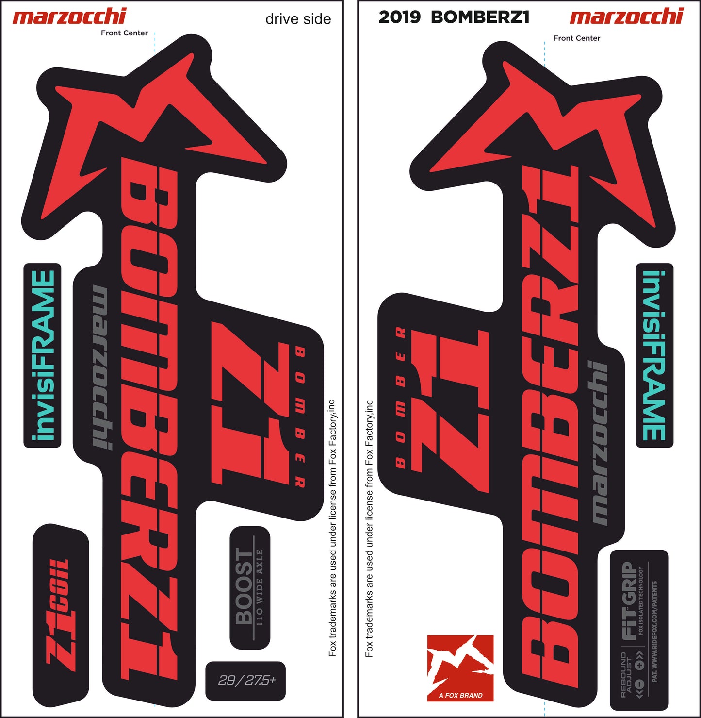 Marzocchi Bomber Z1 2019 Decals
