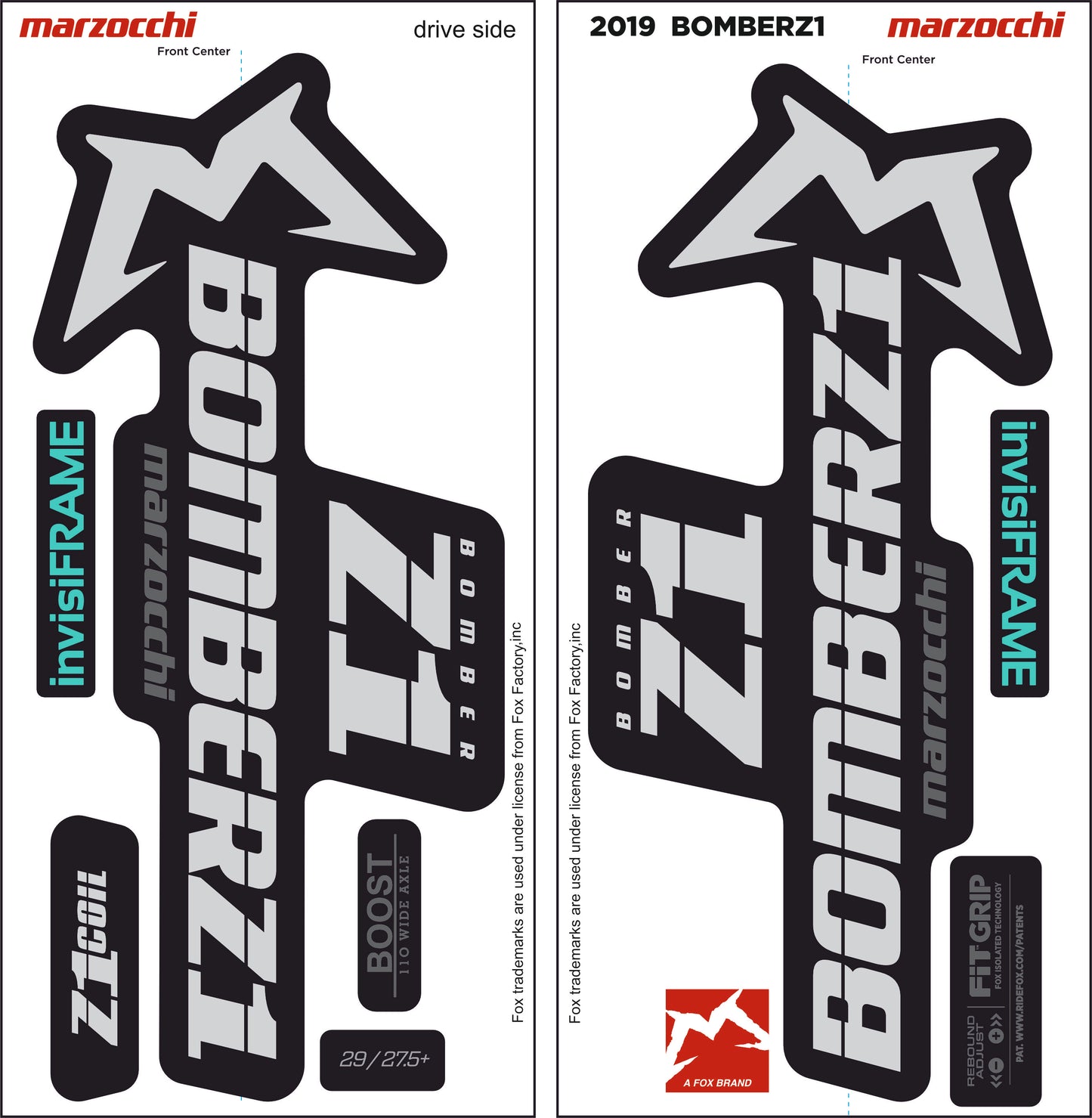 Marzocchi Bomber Z1 2019 Decals