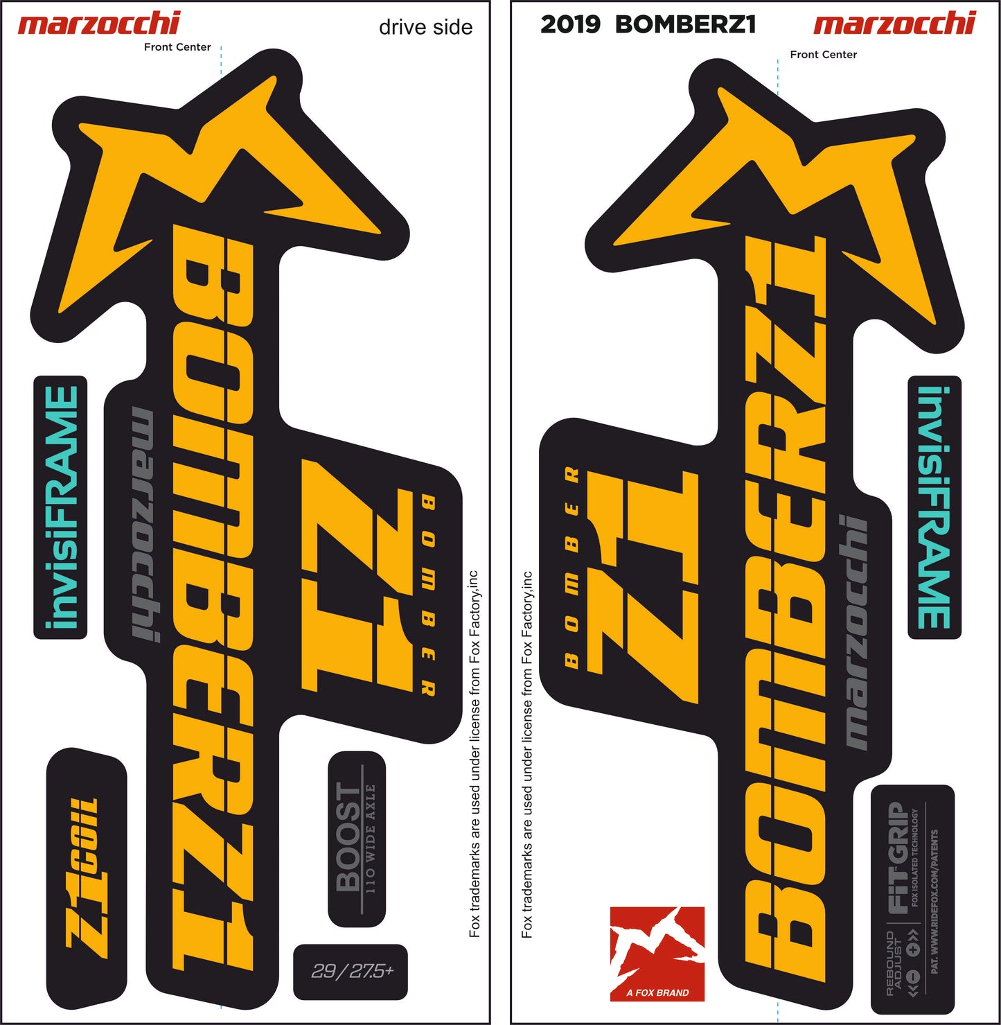 Marzocchi Bomber Z1 2019 Decals