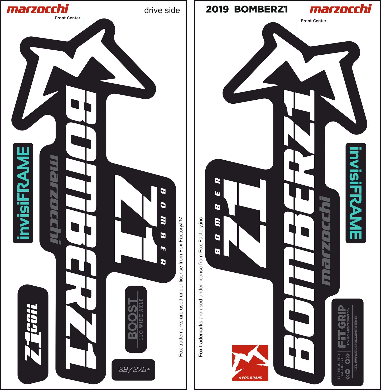 Marzocchi Bomber Z1 2019 Decals