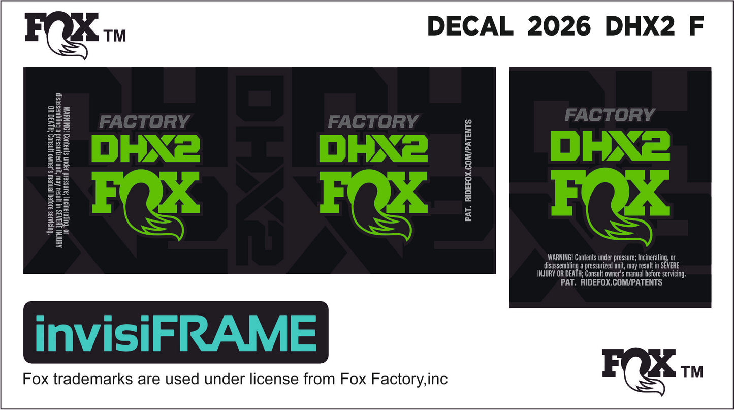 Fox DHX2 Factory 2026 Decals