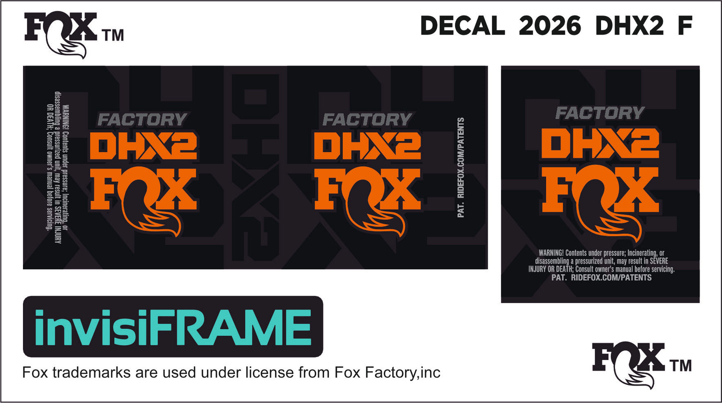 Fox DHX2 Factory 2026 Decals