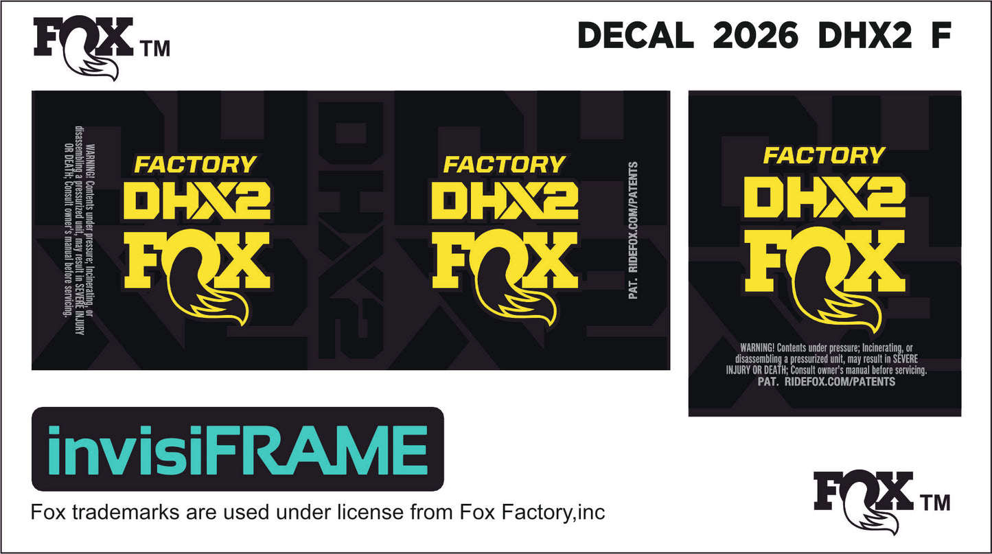 Fox DHX2 Factory 2026 Decals