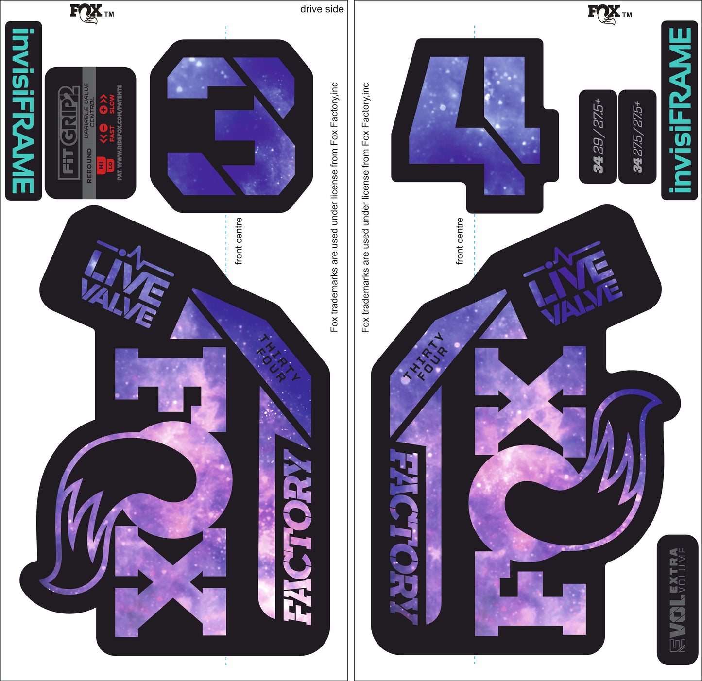 Fox 34 Factory LIVE VALVE 2021 Decals