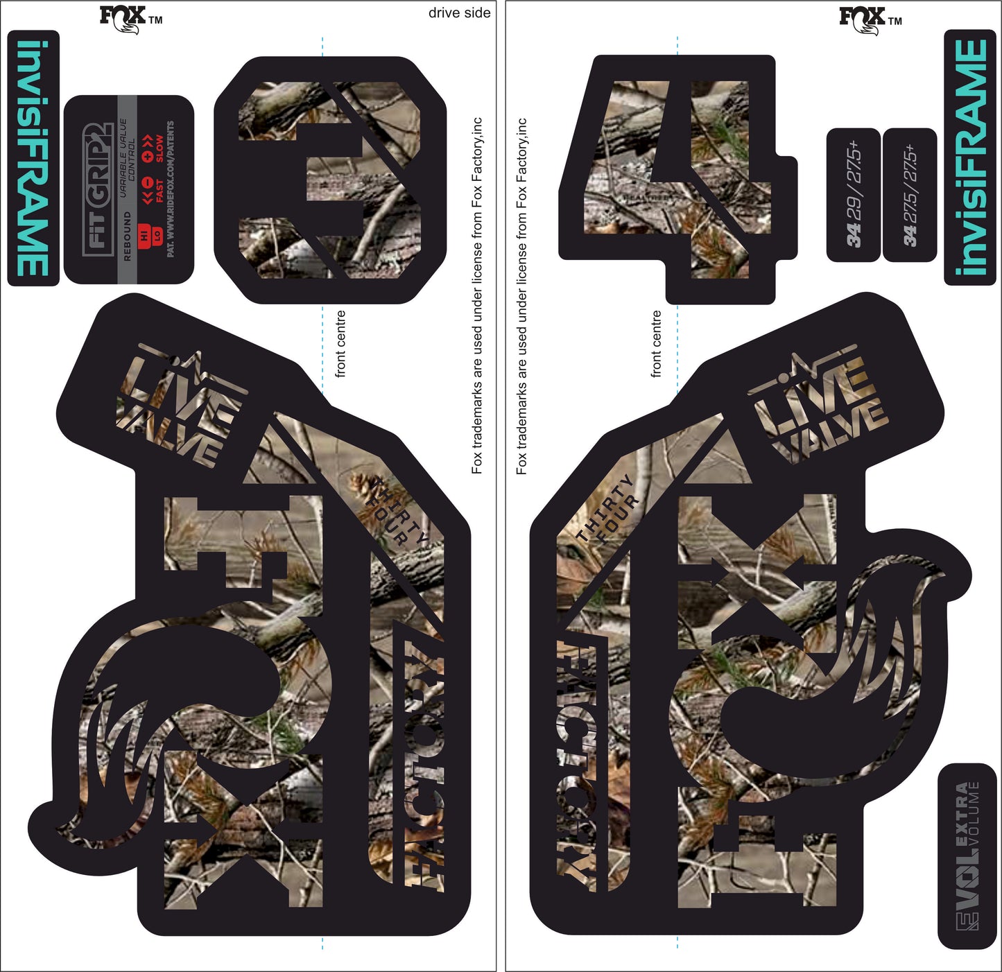Fox 34 Factory LIVE VALVE 2021 Decals