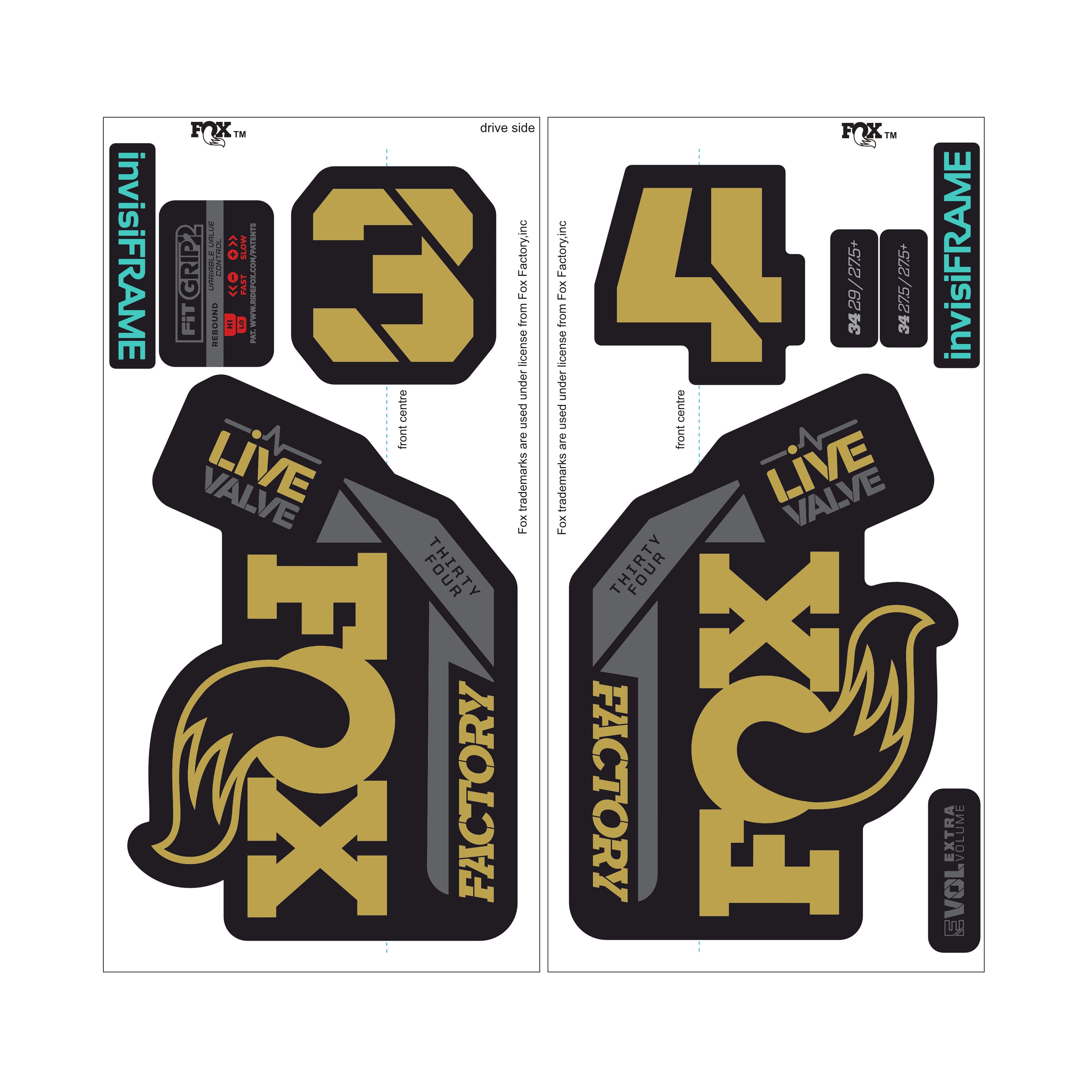 Fox 34 Factory LIVE VALVE 2021 Decals – invisiframe