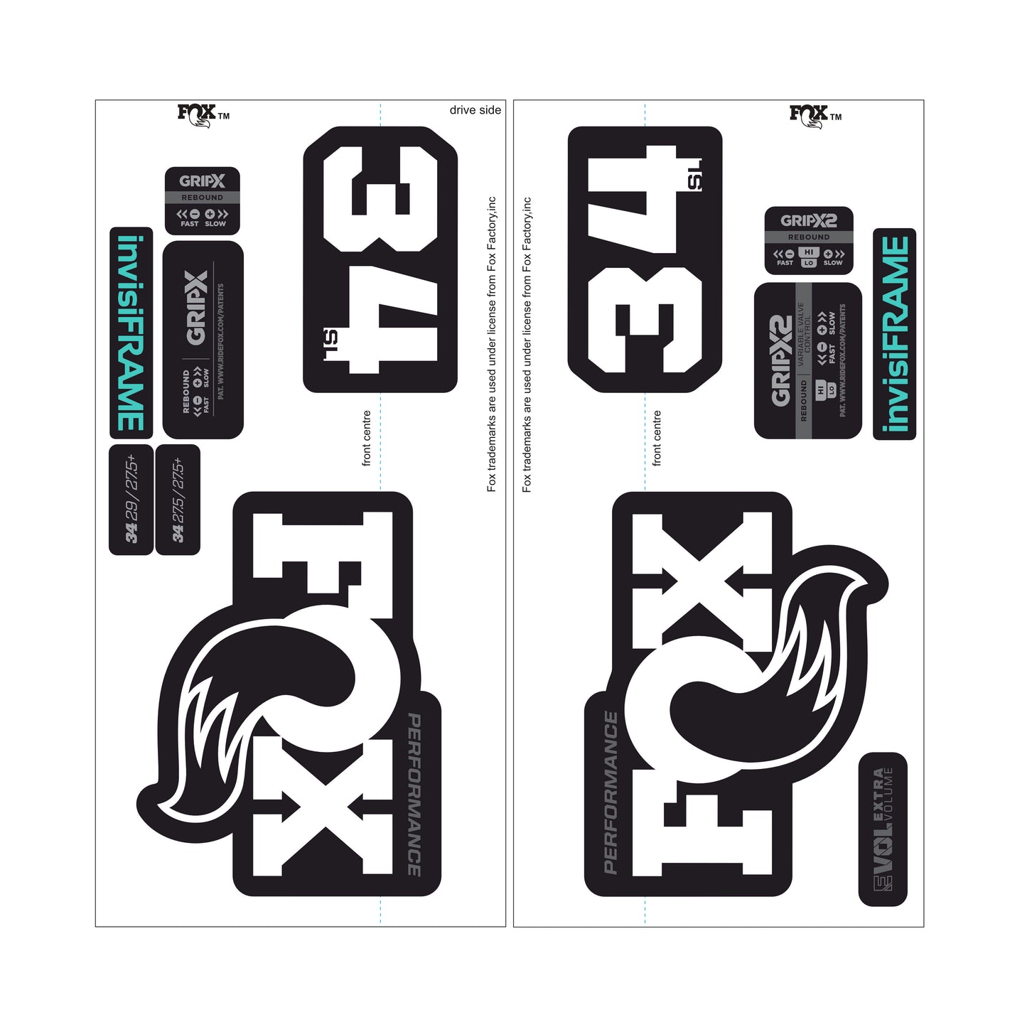 Fox 34 SL Performance 2026 DECALS