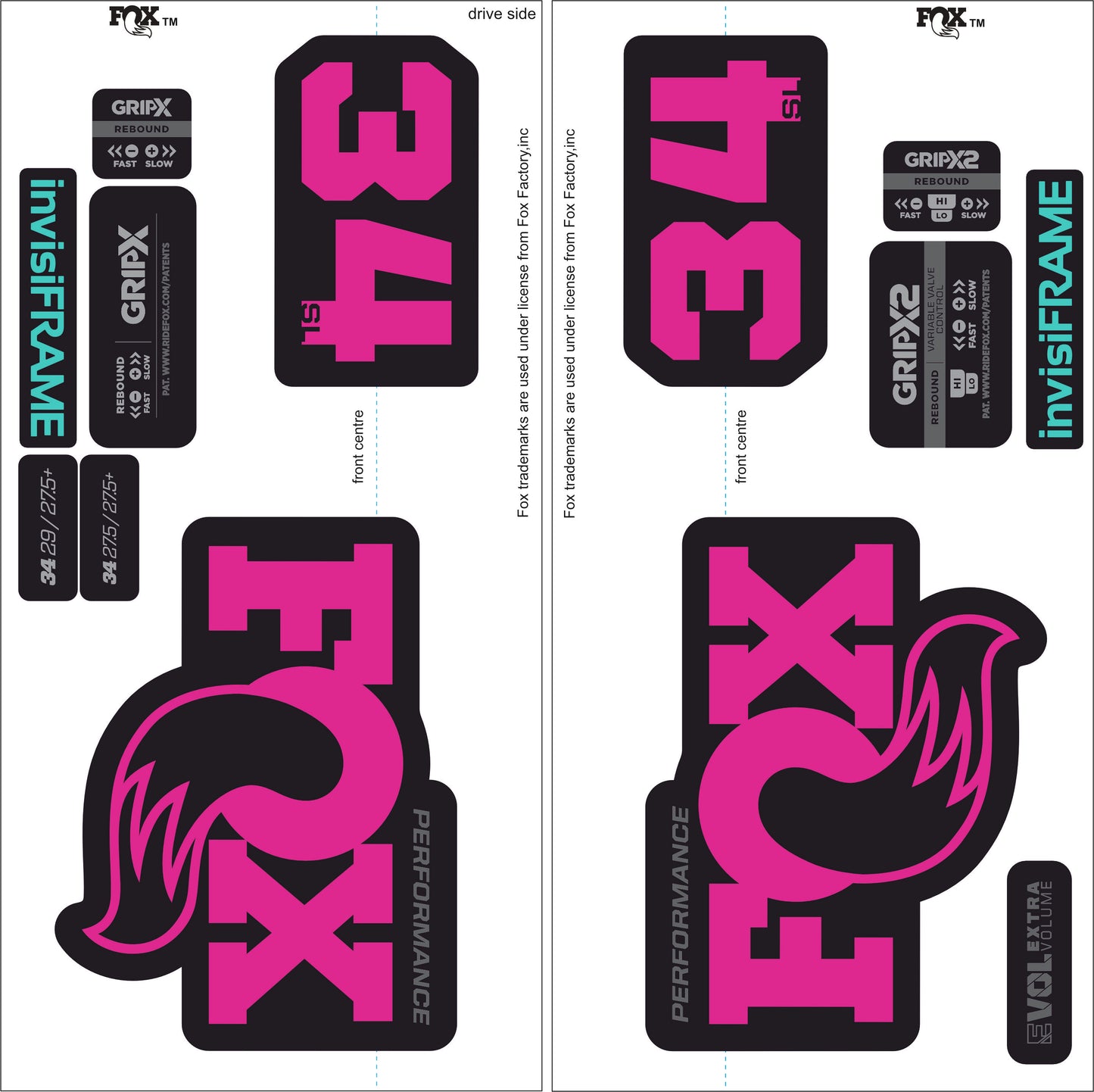Fox 34 SL Performance 2026 DECALS