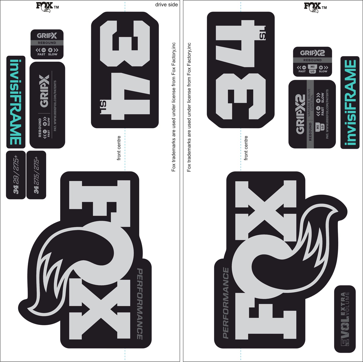 Fox 34 SL Performance 2026 DECALS