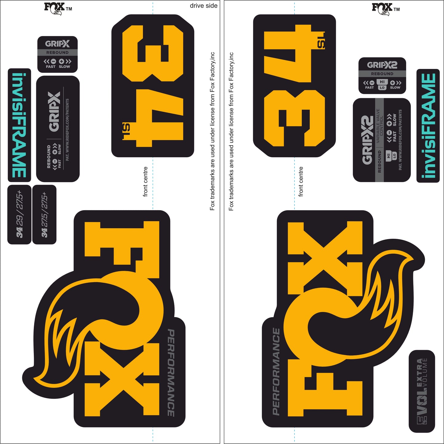 Fox 34 SL Performance 2026 DECALS