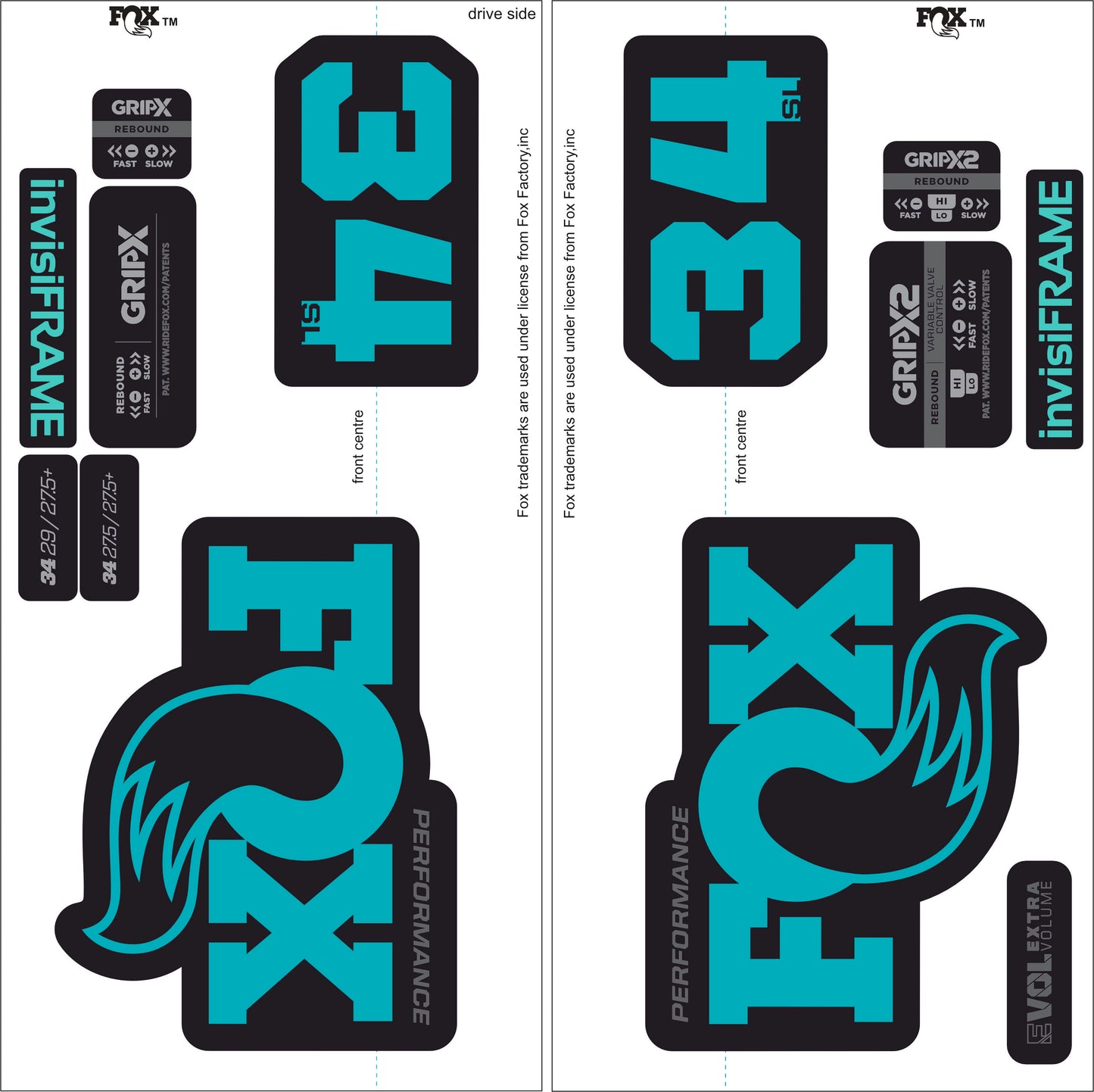 Fox 34 SL Performance 2026 DECALS