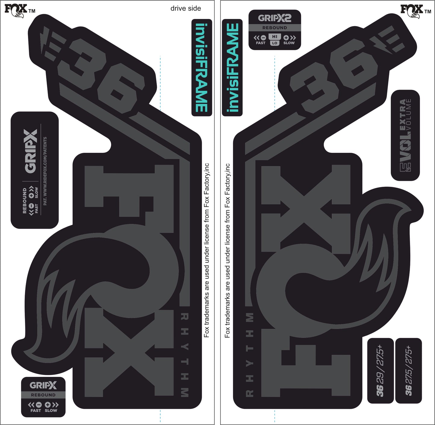 Fox 36 Rhythm E BIKE 2027 Decals