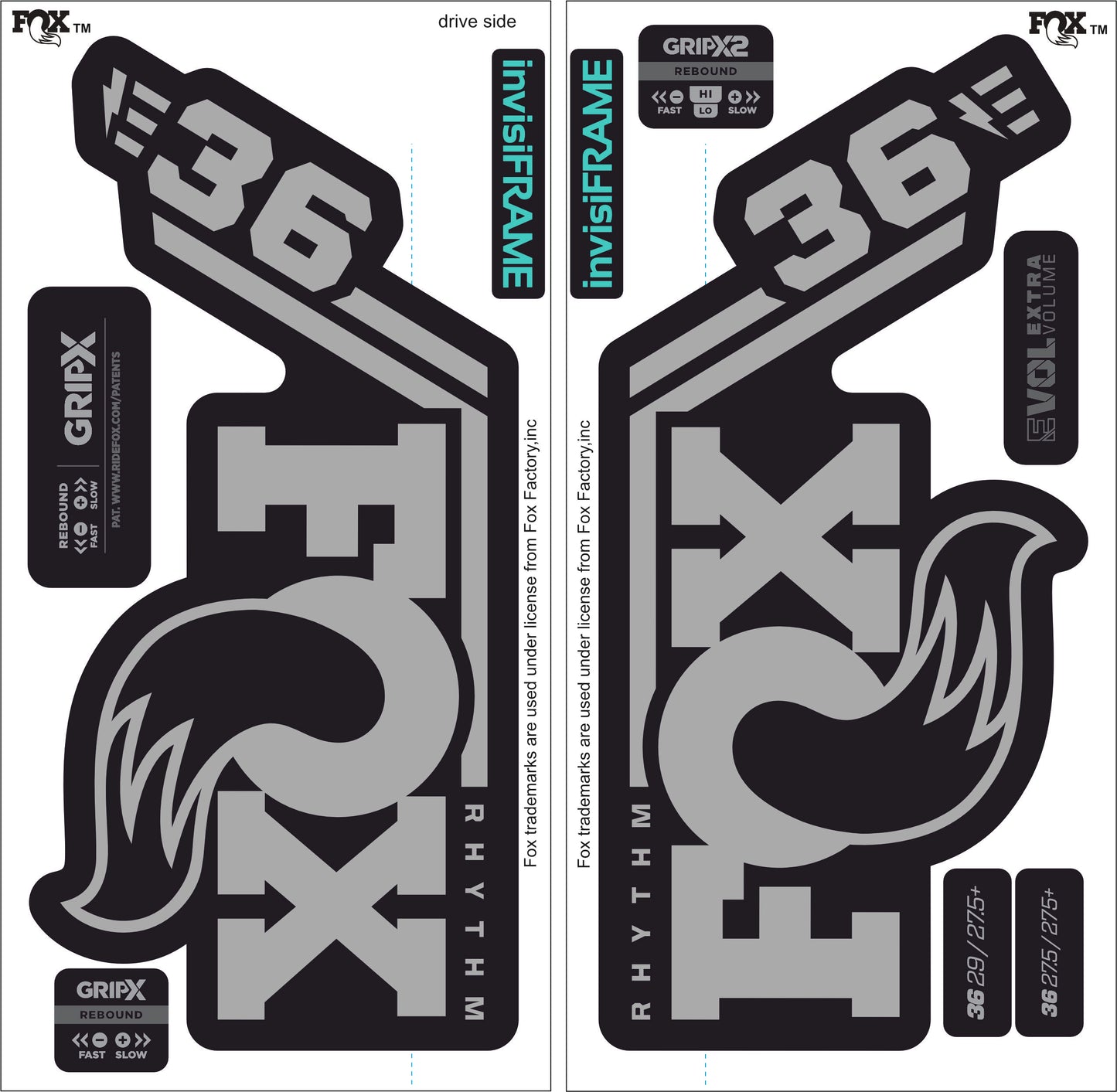 Fox 36 Rhythm E BIKE 2027 Decals