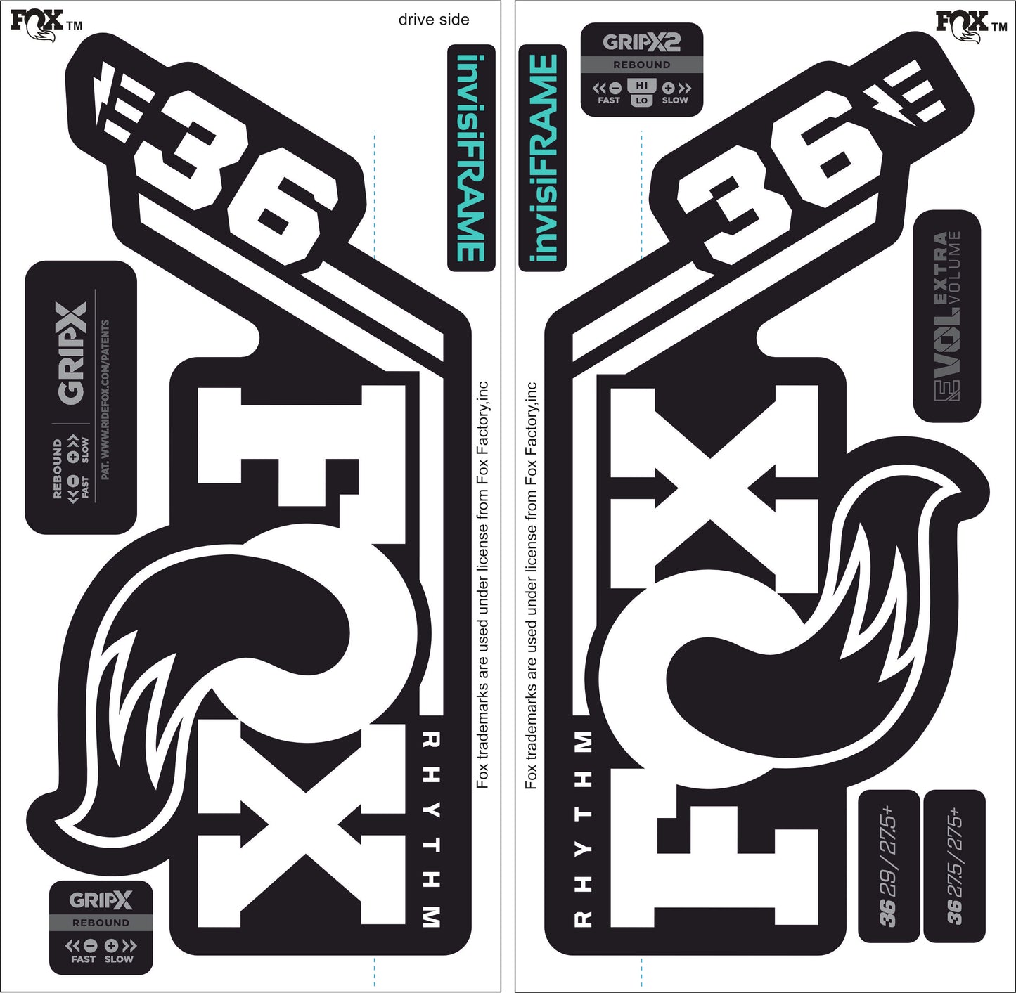 Fox 36 Rhythm E BIKE 2027 Decals