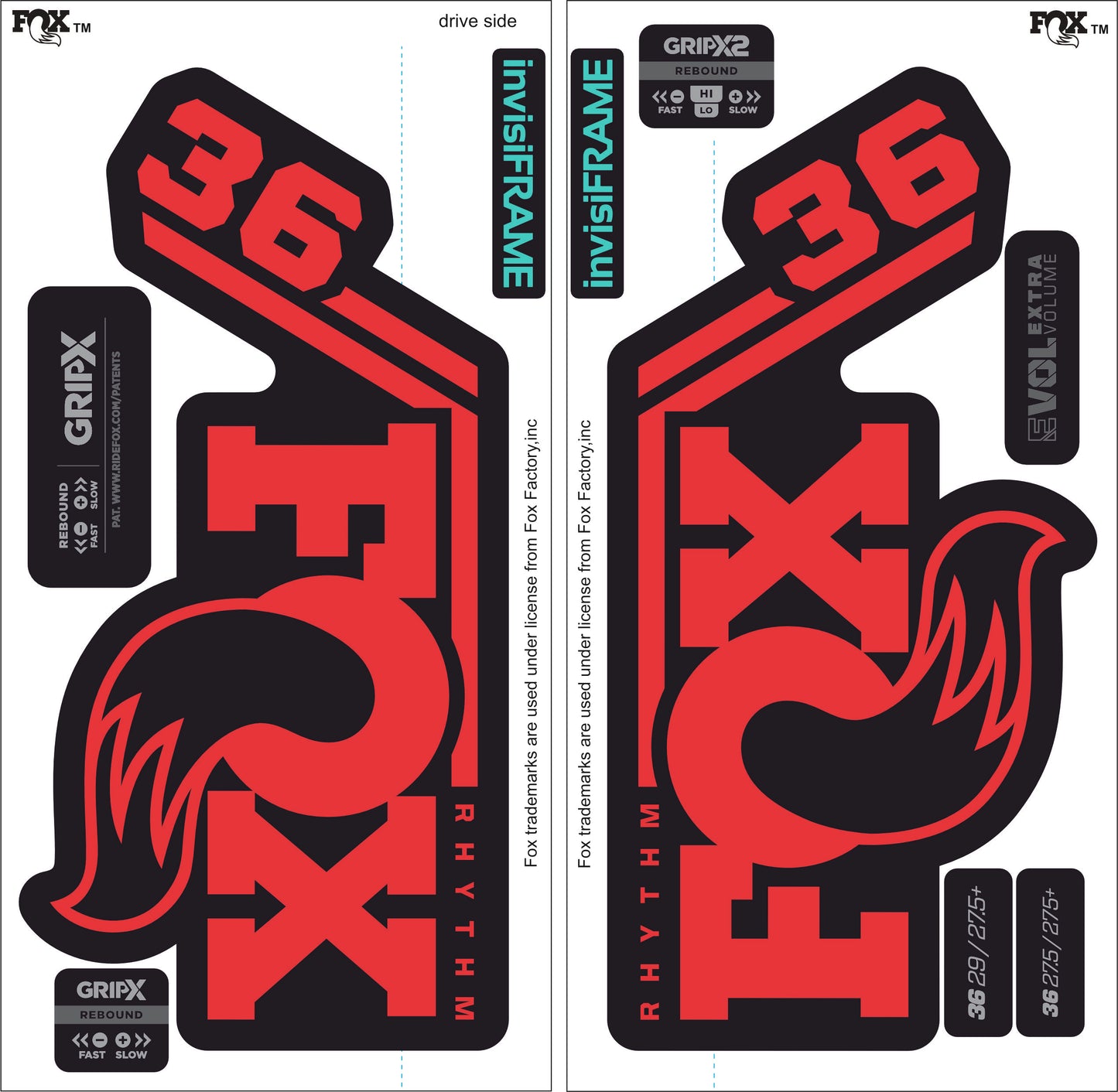 Fox 36 Rhythm 2027 Decals