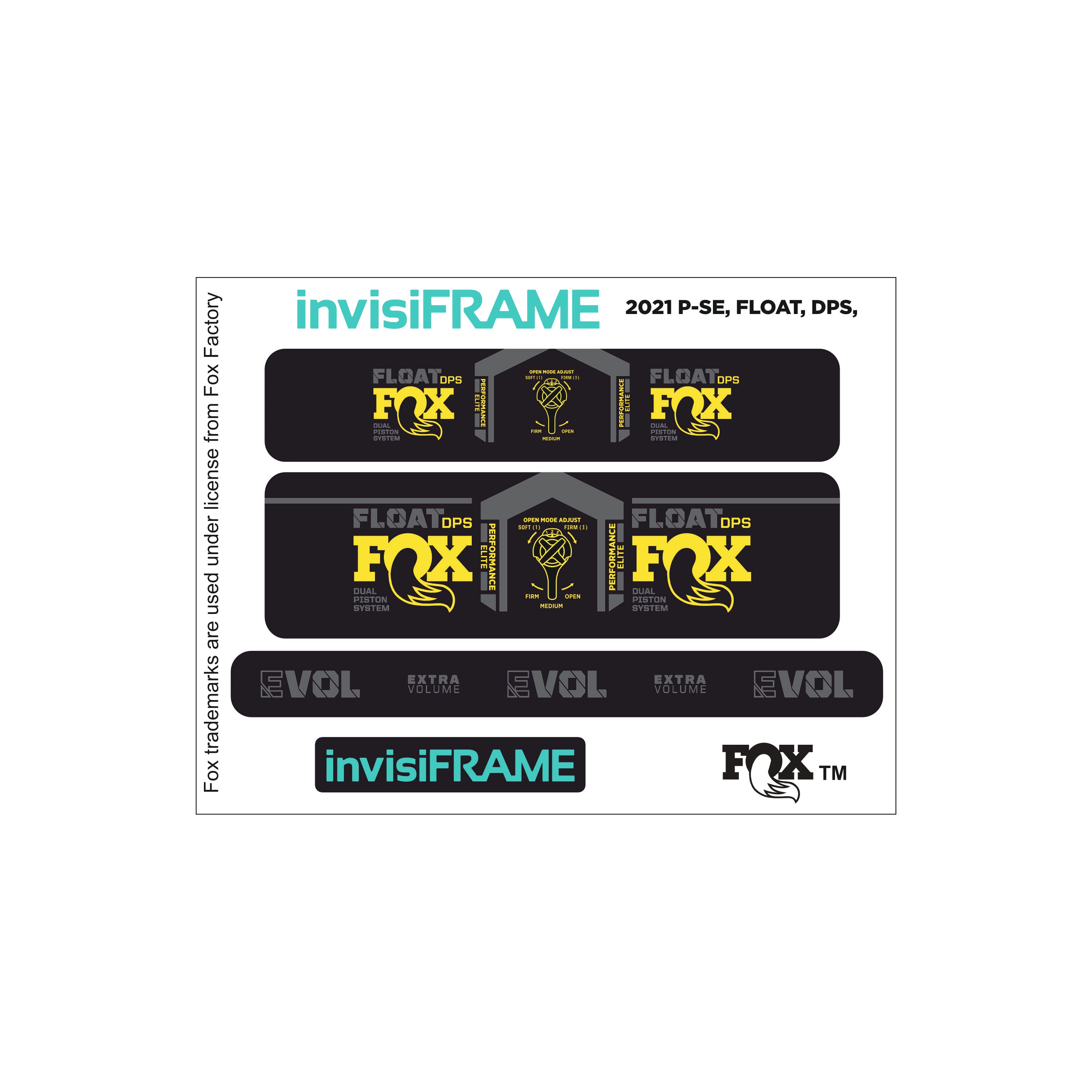 Fox Float Performance Elite 2021 Decals | invisiFRAME Custom Decals ...