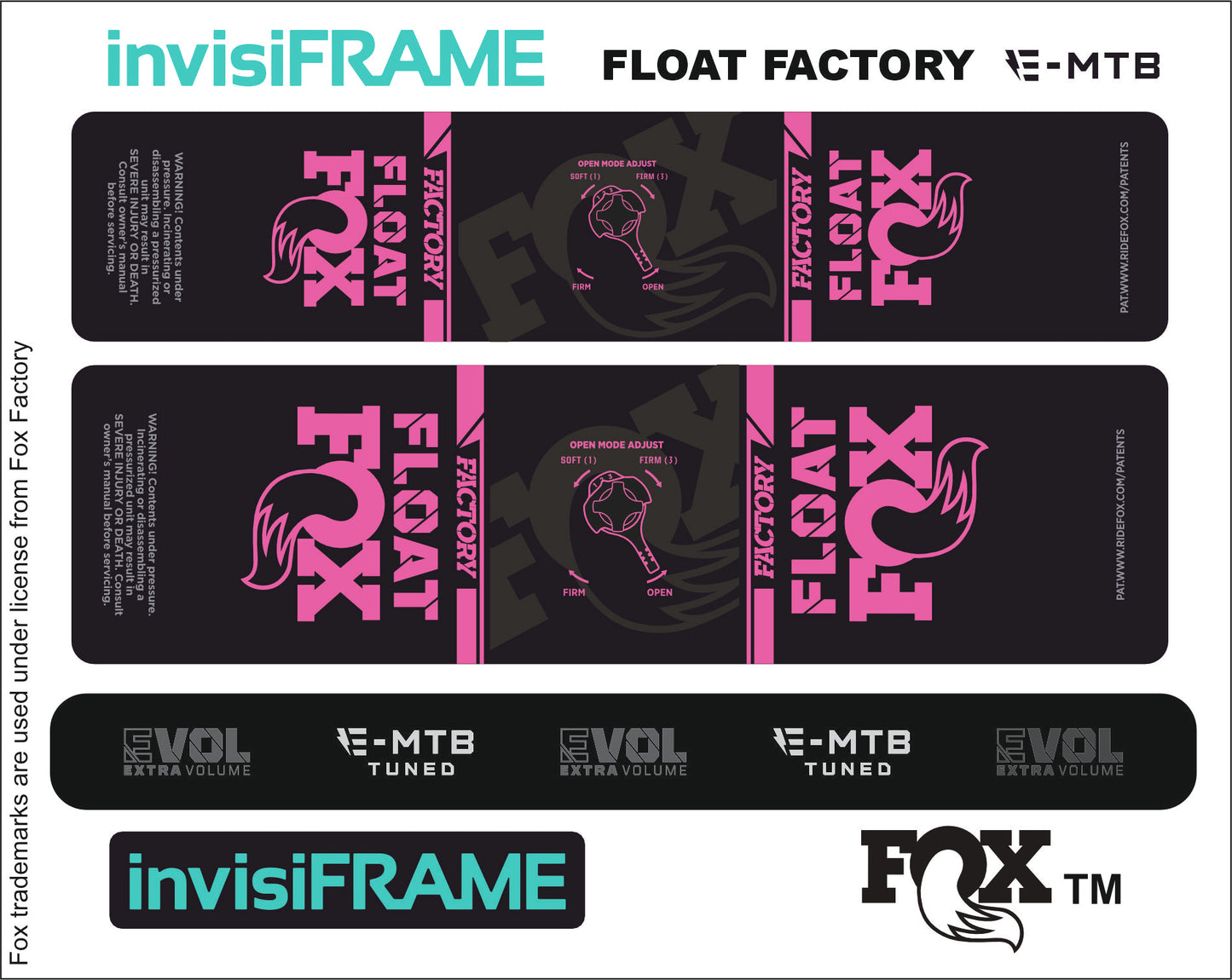 Fox Float Factory E MTB TUNED 2024 Decals