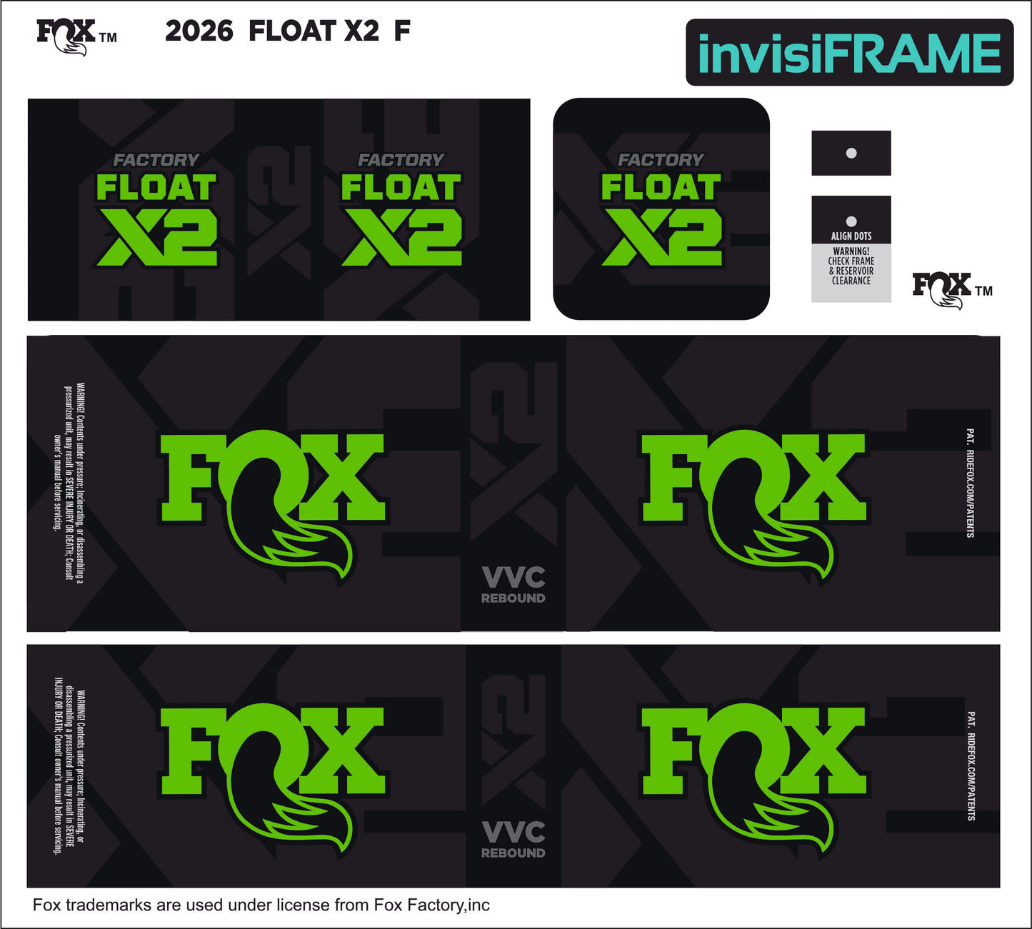 Fox Float X2 Factory 2026 Decals
