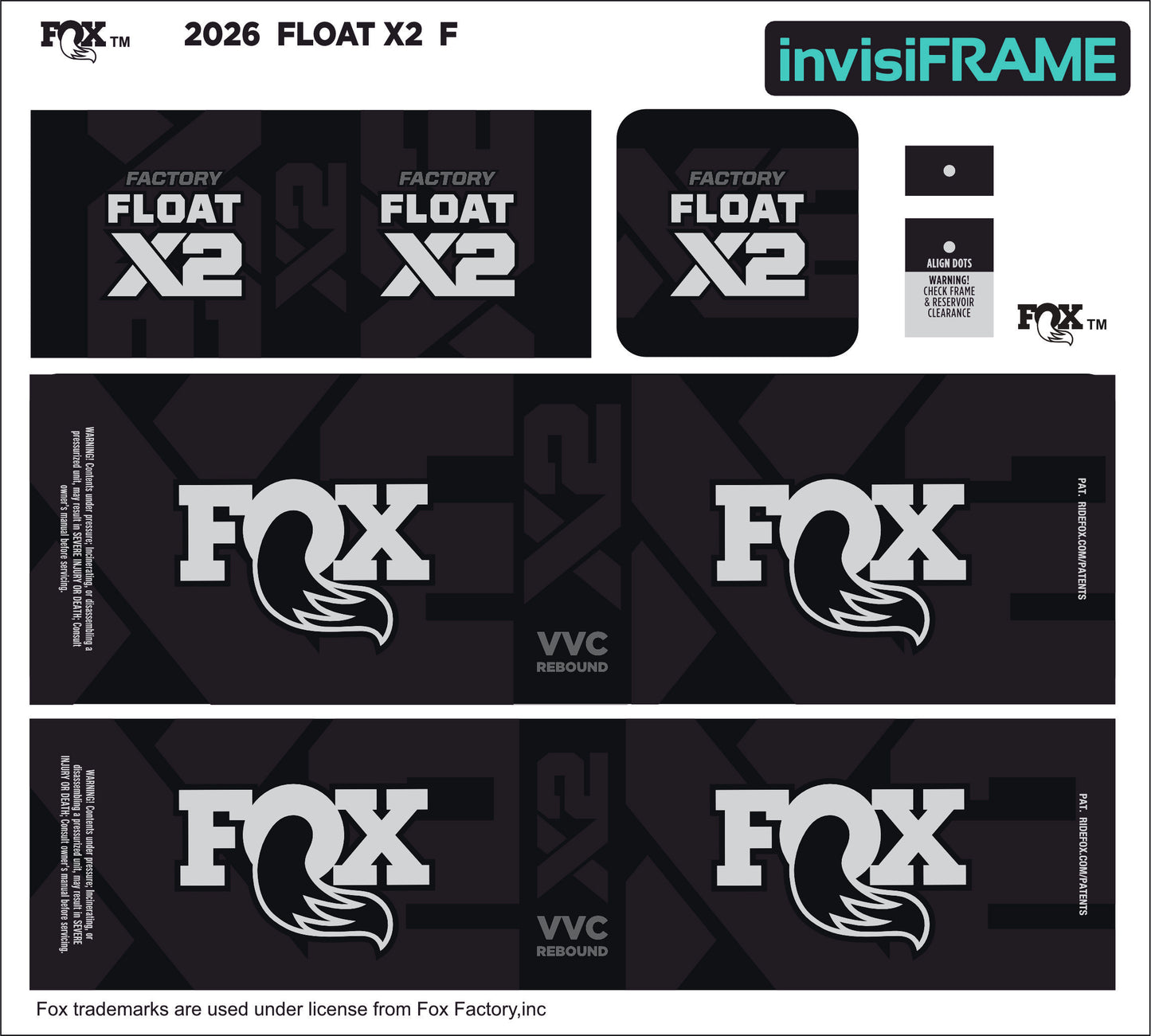 Fox Float X2 Factory 2026 Decals