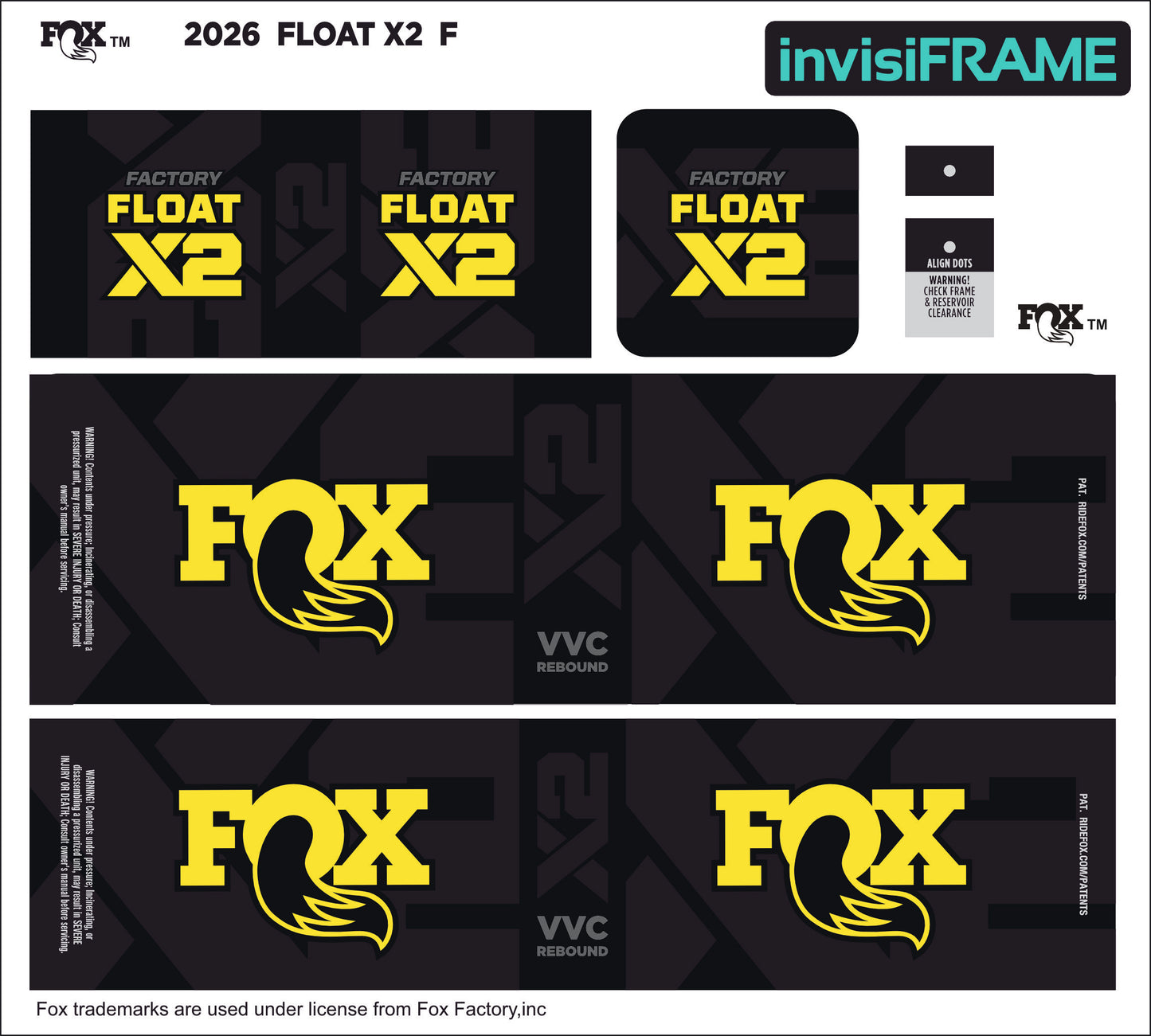 Fox Float X2 Factory 2026 Decals